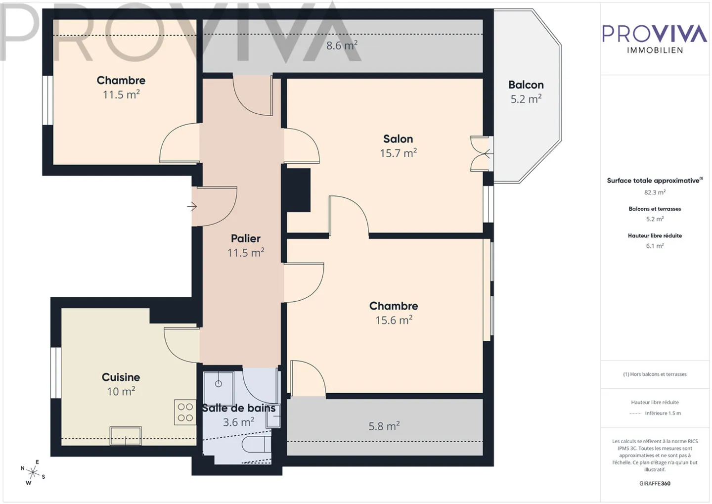 Central & Charming - 3.5-Room Apartment with Balcony in Sierre - Photo 5 of 6