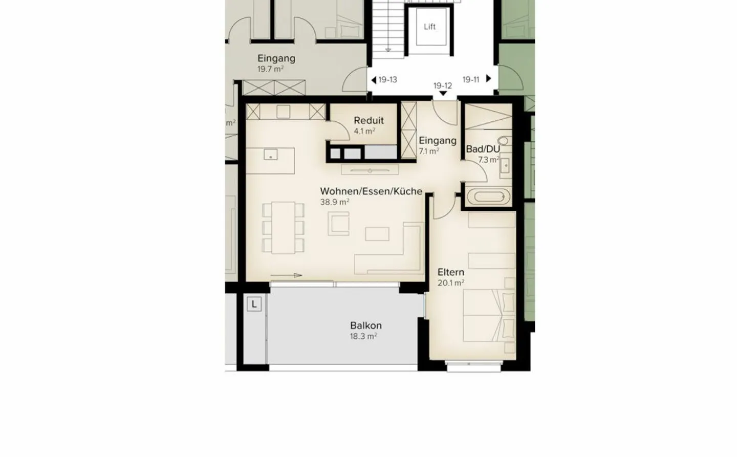 120 m² | 2.5-room apartment on the upper floor | First occupancy - Photo 9 of 12