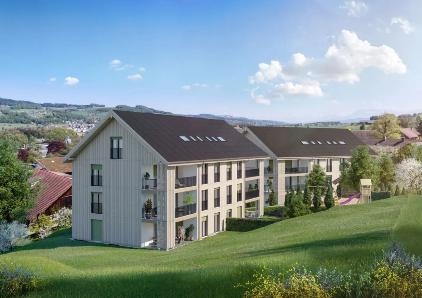 Appartement de jardin moderne de 3,5 pièces dans un emplacement calme - Photo 1 sur 14