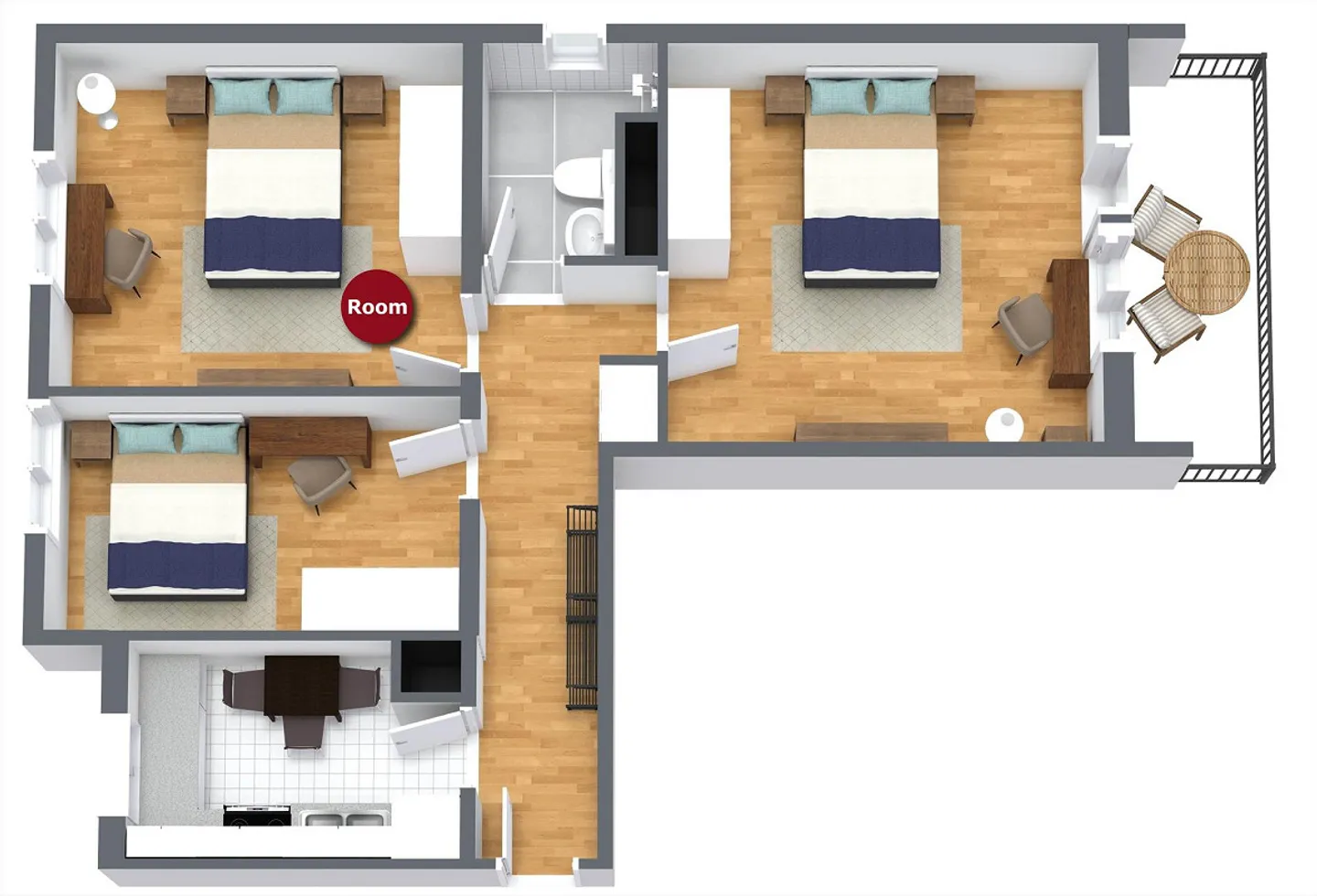 Furnished room in modernized apartment in top location - Photo 15 of 15