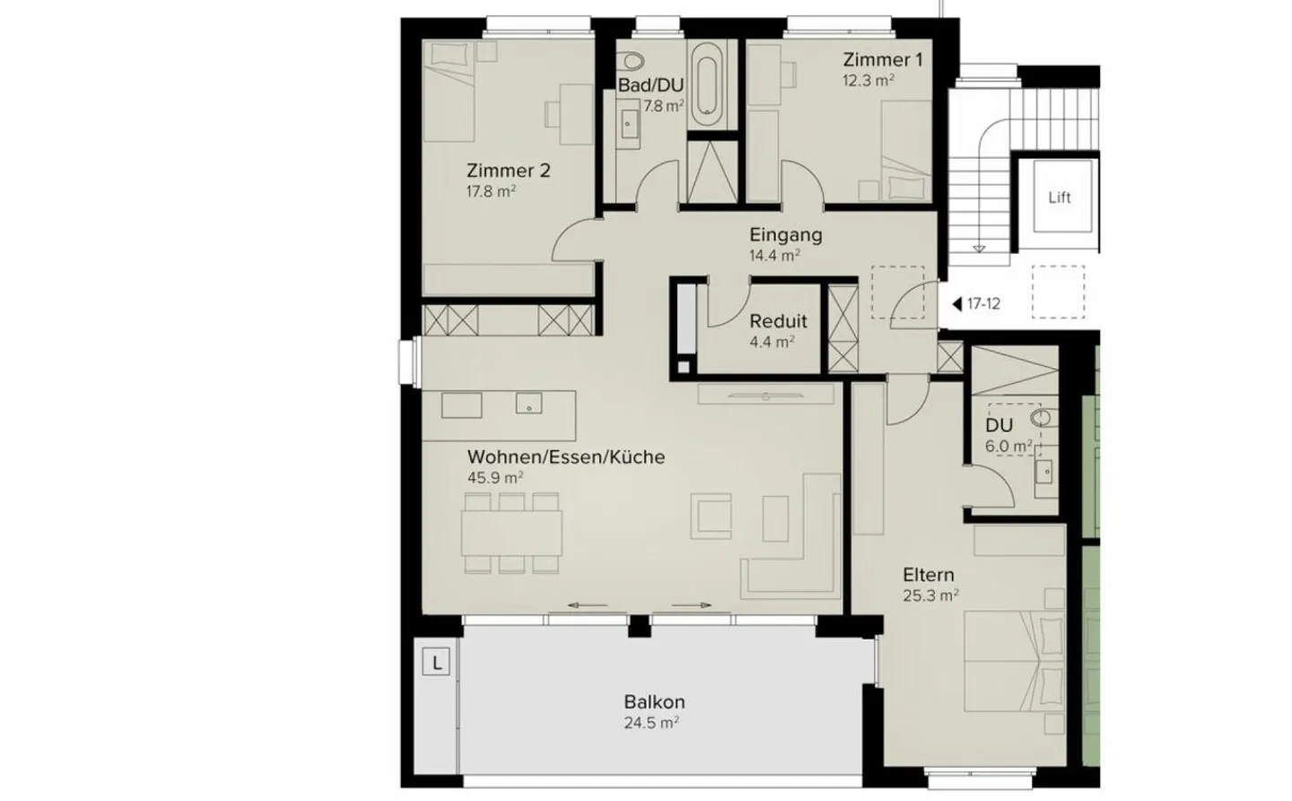 179 m² | 4.5-Room Penthouse | First Occupancy - Photo 9 of 12