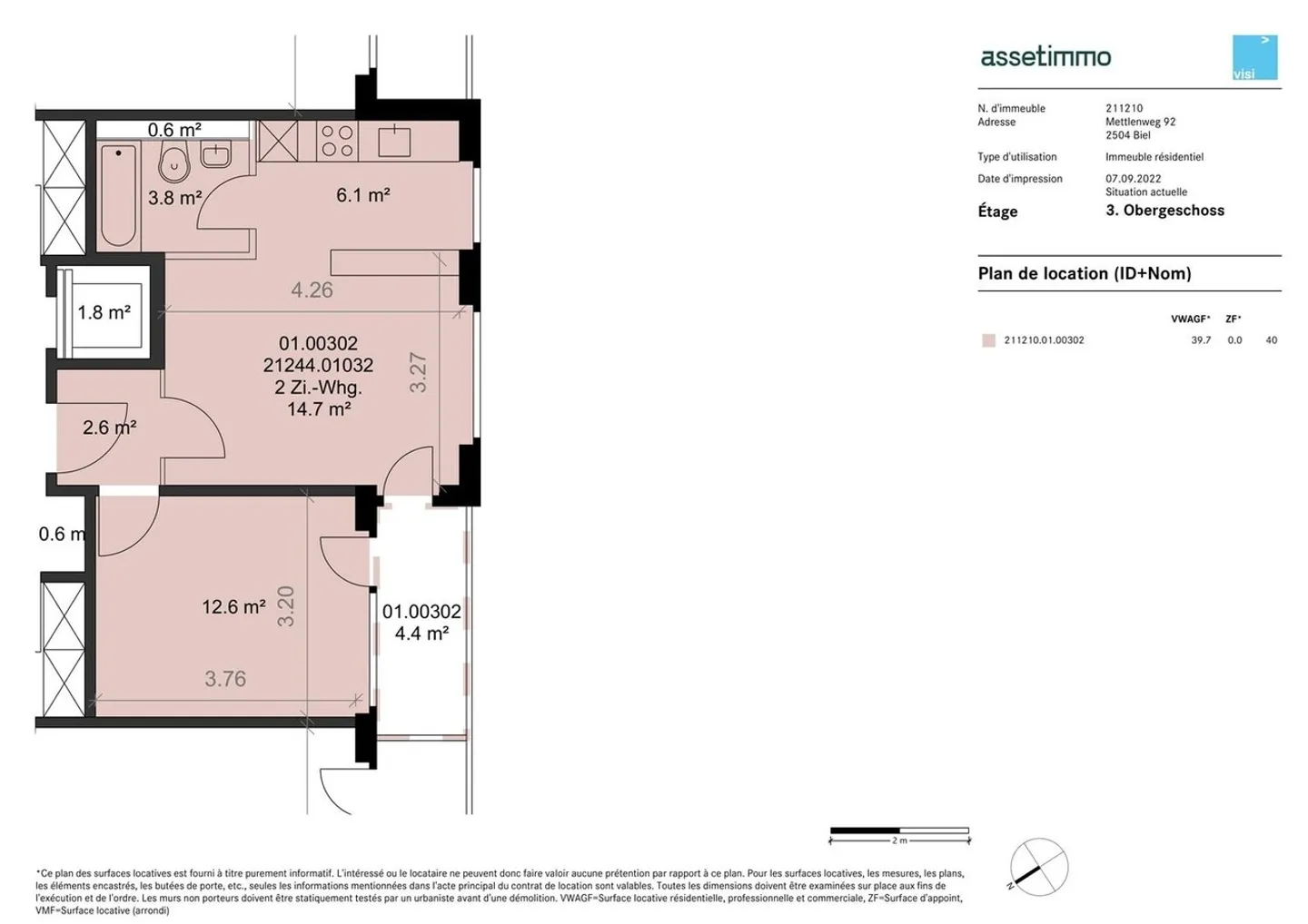 Appartement moderne 2 pièces, calme et avec vue - Photo 7 sur 7
