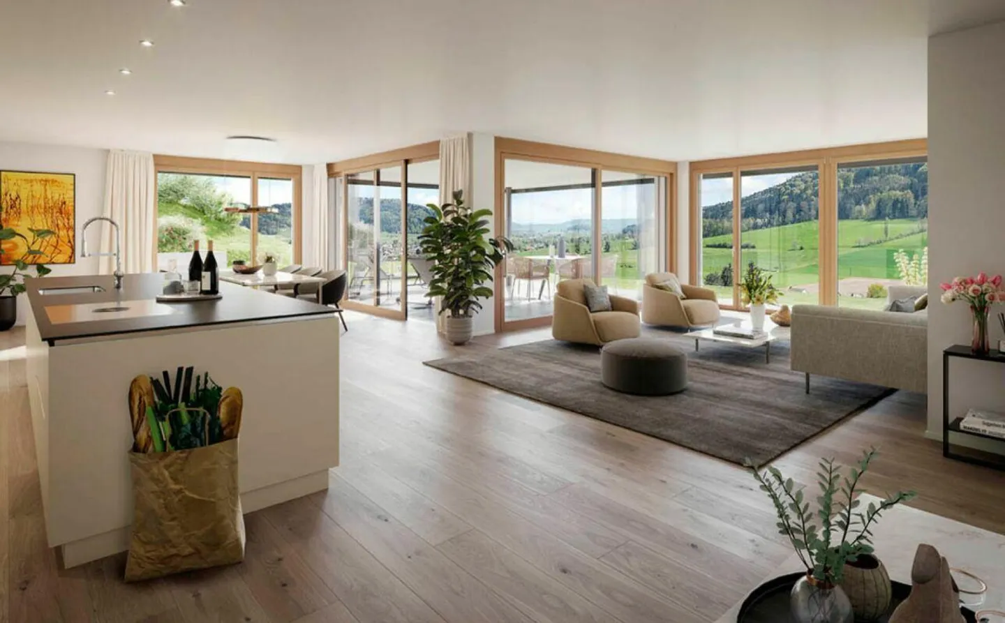 Traumhafte Fernsicht auf Alpstein mit Säntis und Churfirsten - 5.5-Zi.-Terrassenhaus - Foto 4 von 14