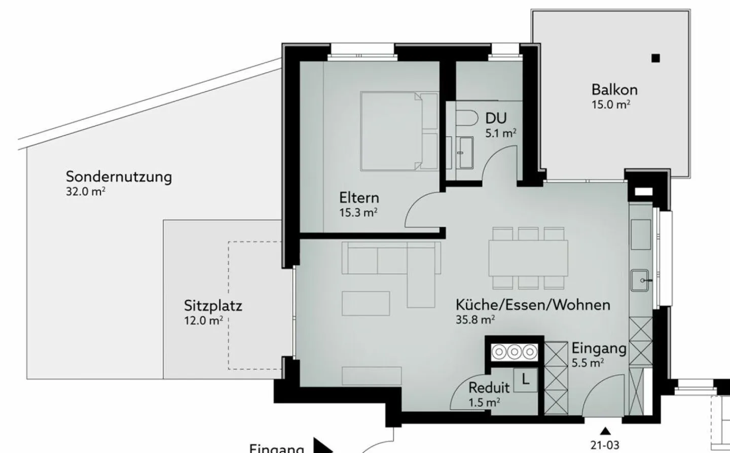 81 m² - 2.5-Room Garden Apartment - Photo 7 of 10