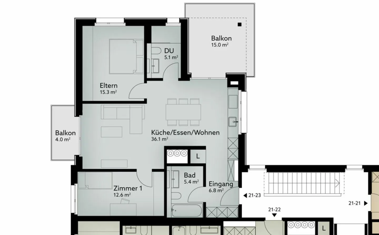 101 m² - Appartamento 3.5 locali | 2° piano - Foto 8 di 10