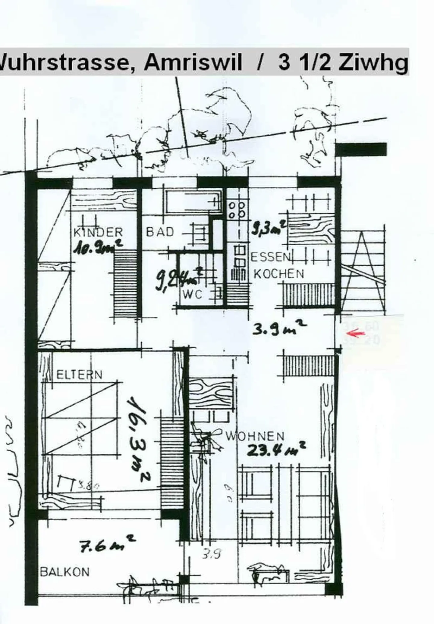 Appartamento ristrutturato di 3,5 locali, con cucina e bagno moderni. In una buona e tranquilla posizione ad Amriswil - Foto 9 di 10