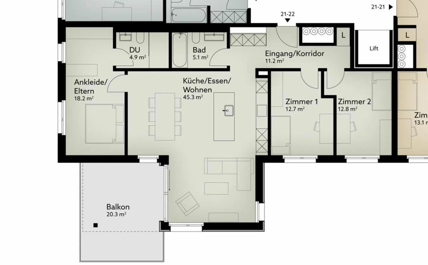 157 m² - 5.5-Zi.-Wohnung | 1. OG - Foto 8 von 10