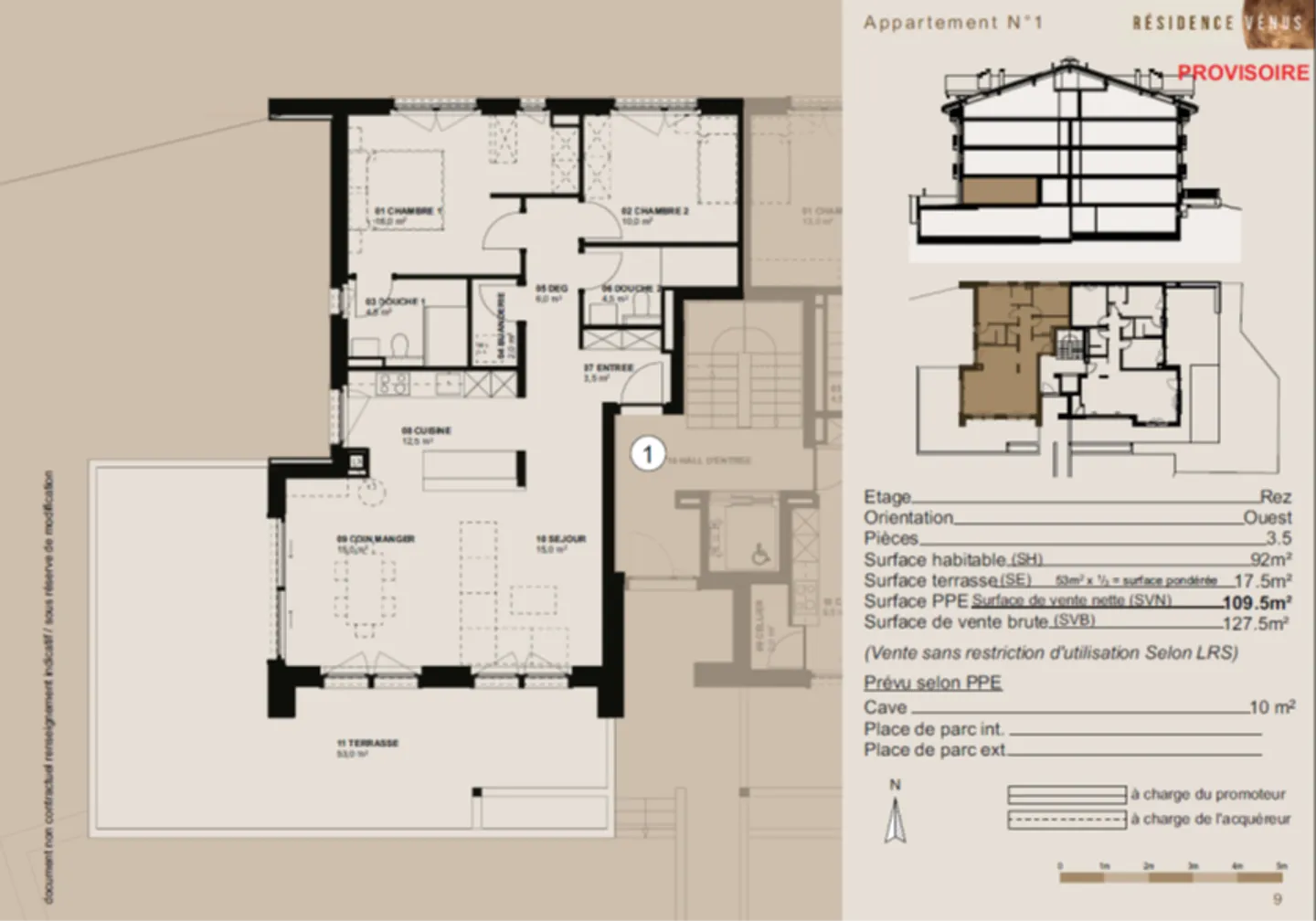 Apt. 3.5 stanze / piano terra - Residenza Venere - Morgins - Lotto 1 - Foto 5 di 8
