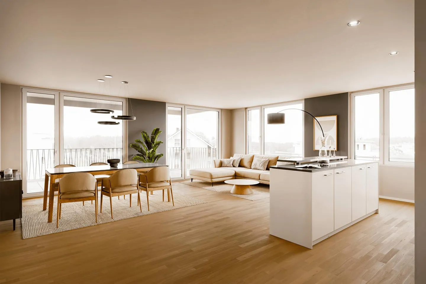 Première location d'un appartement en attique de 4,5 pièces au cœur d'Inwil - Photo 1 sur 3