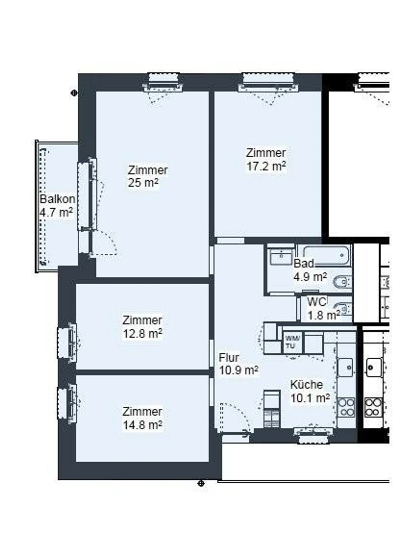 Première occupation après rénovation - appartements élégants à Winterthur - Photo 7 sur 7