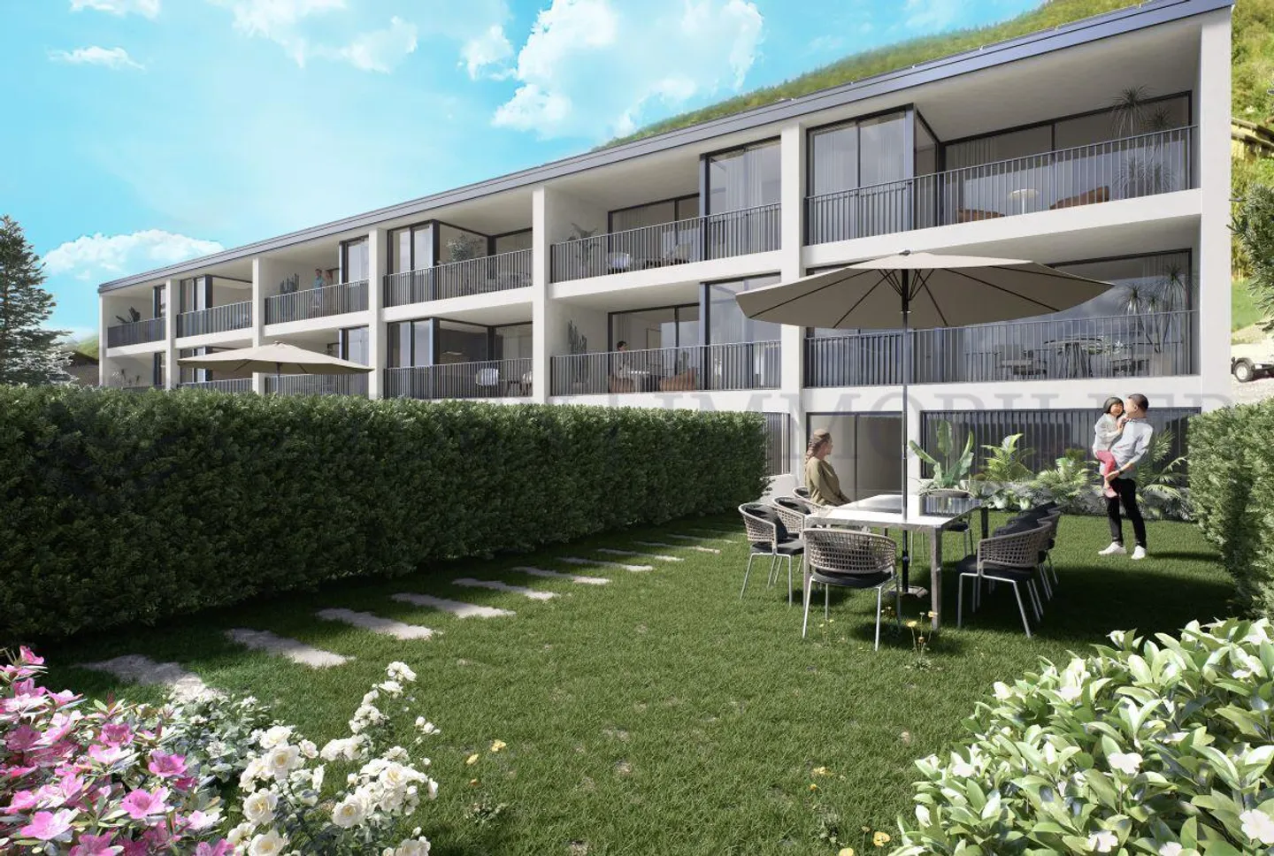 Blick auf die Seen von Neuchâtel und Morat, Villa - Grundstück B - Foto 3 von 6