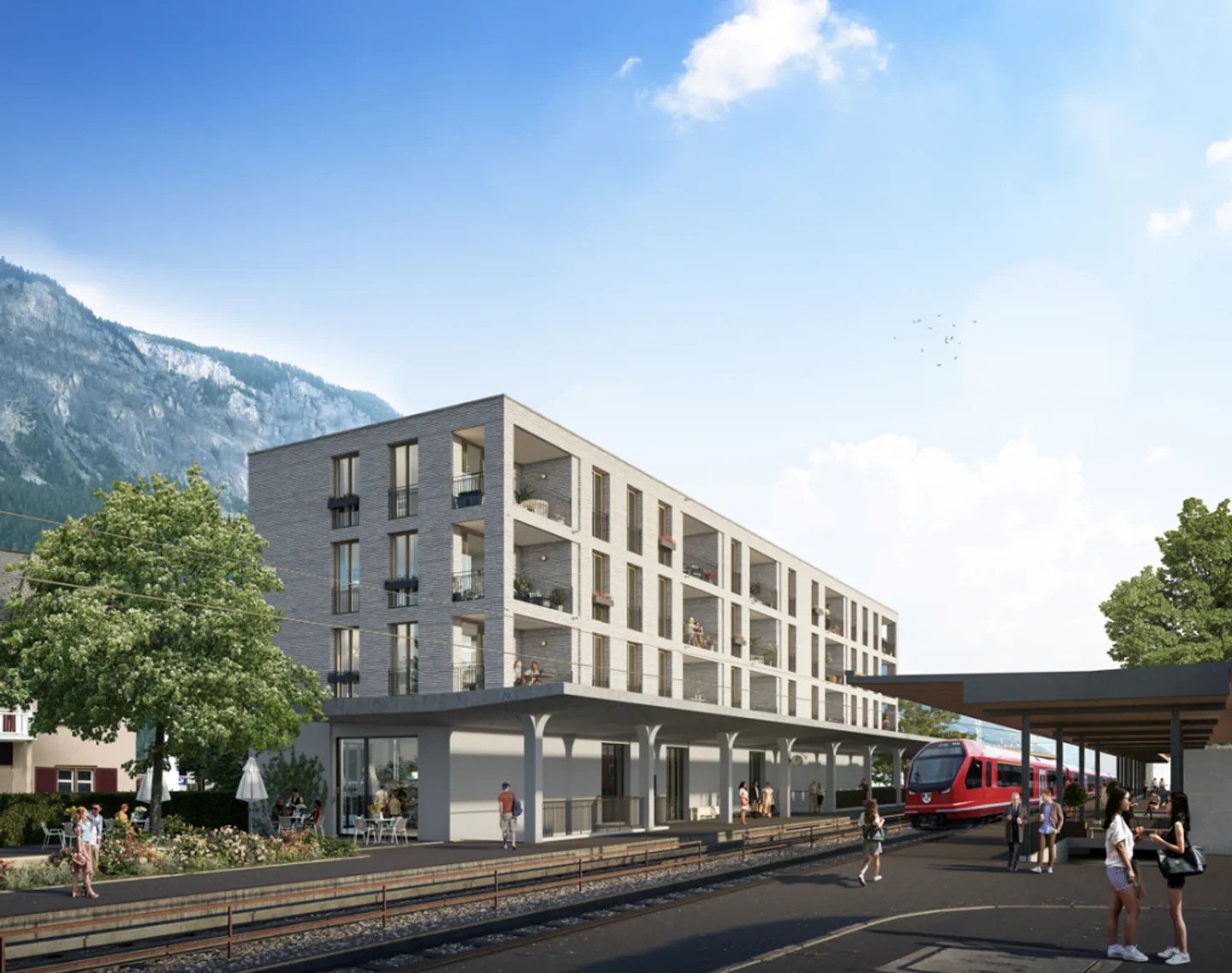 Bahnhofplatz Domat/Ems | Spazio commerciale al piano terra (K004) - Foto 1 di 4