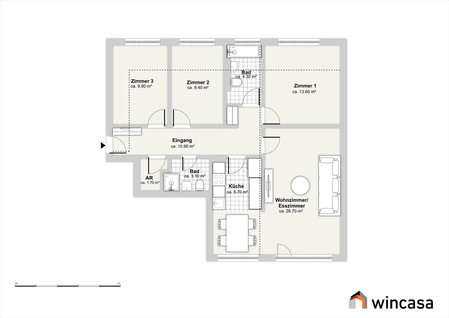 Location sans dépôt - Première occupation après rénovation dans un endroit calme - Photo 8 sur 8