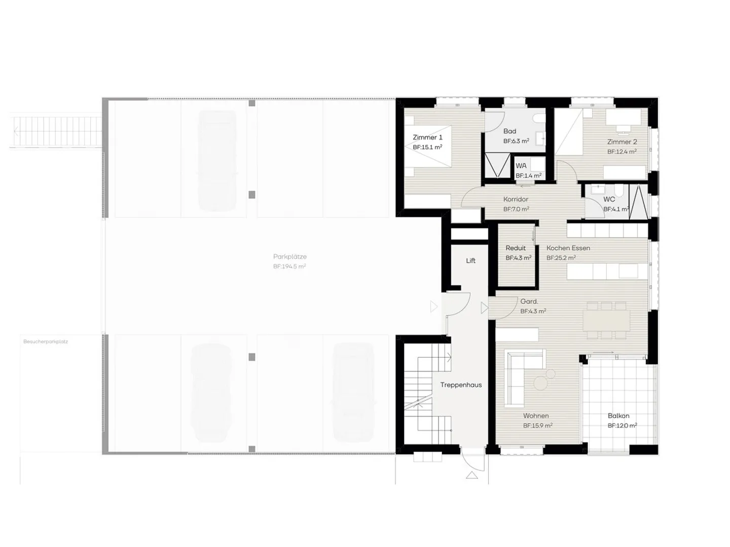 Nouveau projet de construction "Buchen 64" - dernières appartements de 3.5 pièces - Photo 5 sur 7