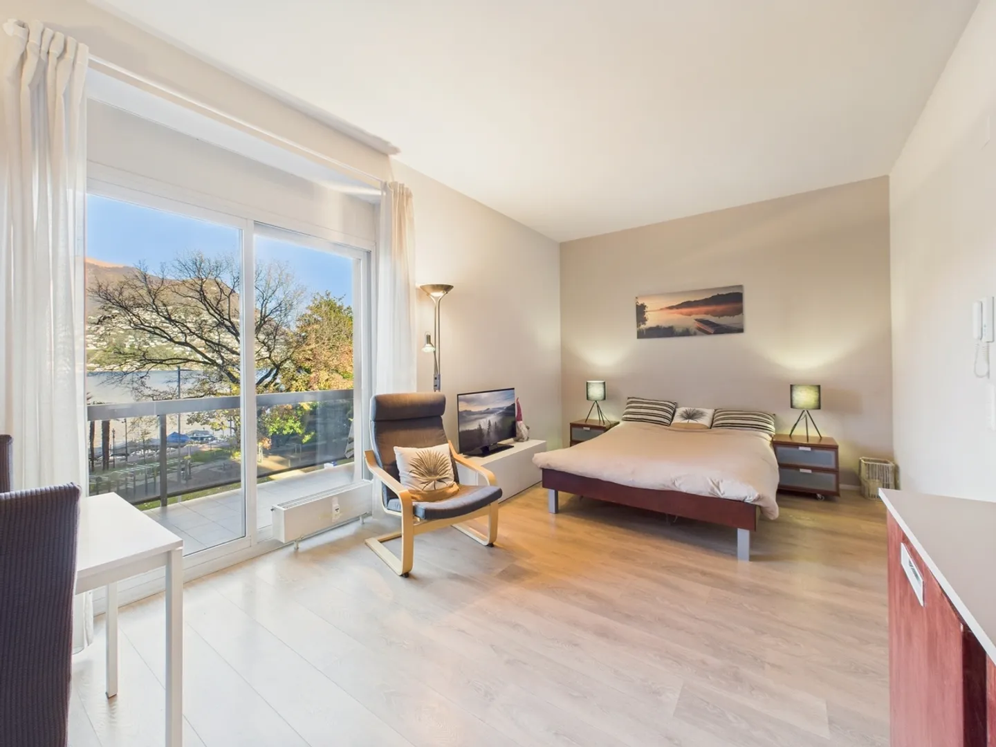 Appartement studio rénové élégant avec vue sur le lac à Paradiso - Photo 4 sur 12