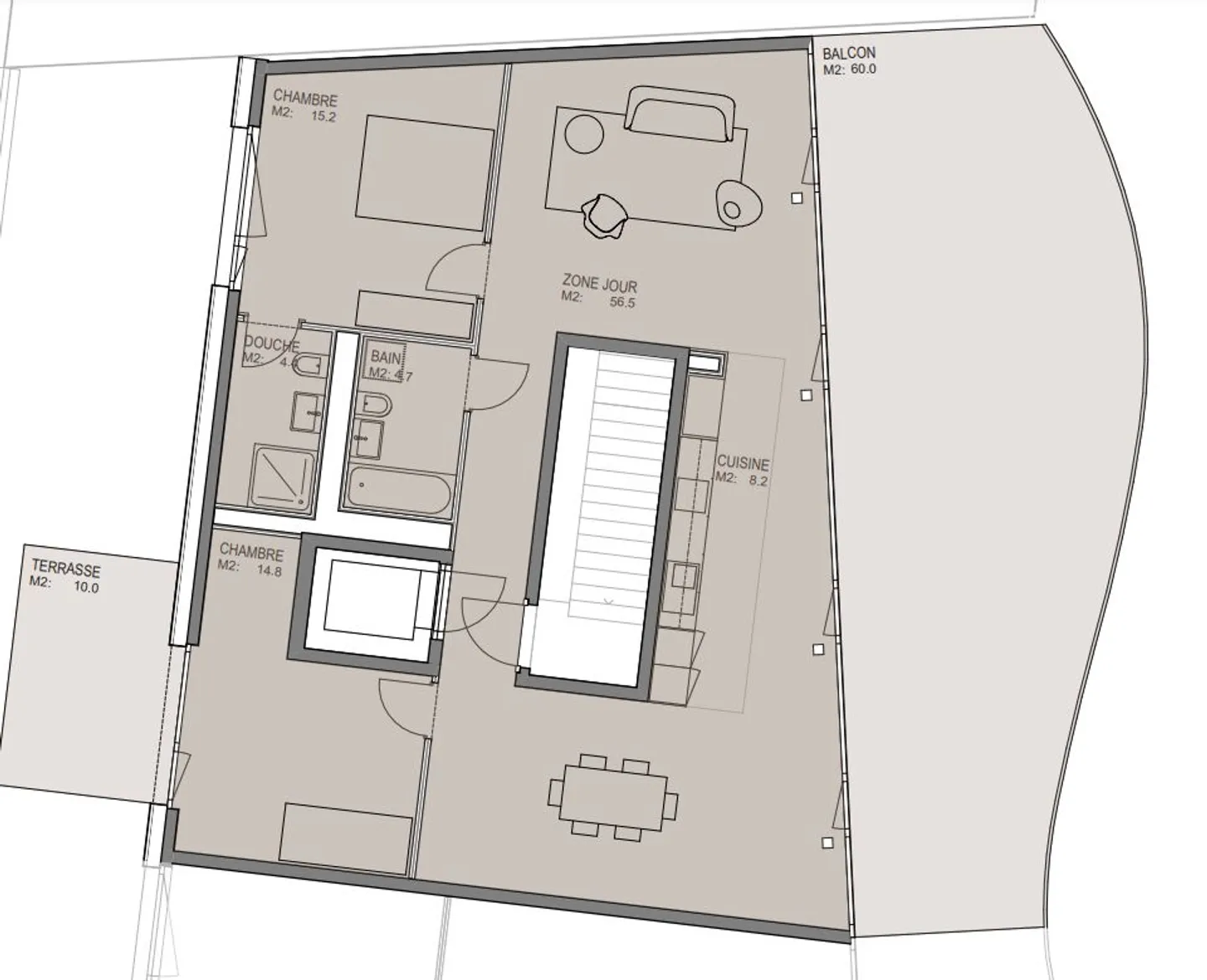 Magnifique appartement en attique de 3,5 pièces avec vue sur le château de Sion - Photo 4 sur 4