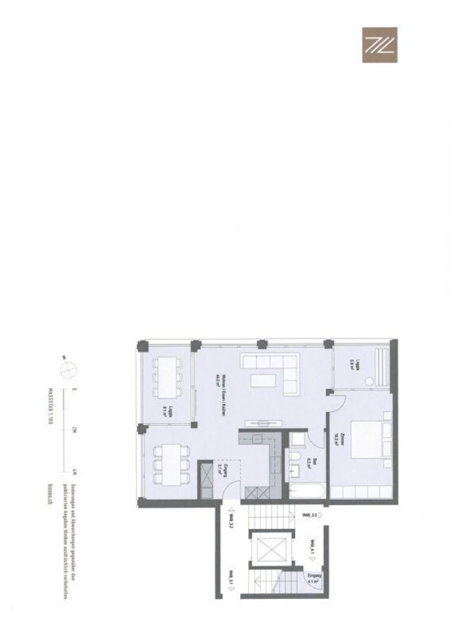 APPARTAMENTO LUSSUOSO DI 2,5 LOCALI AL 3° PIANO CON 2 LOGGIE A BINNINGEN - Foto 10 di 10