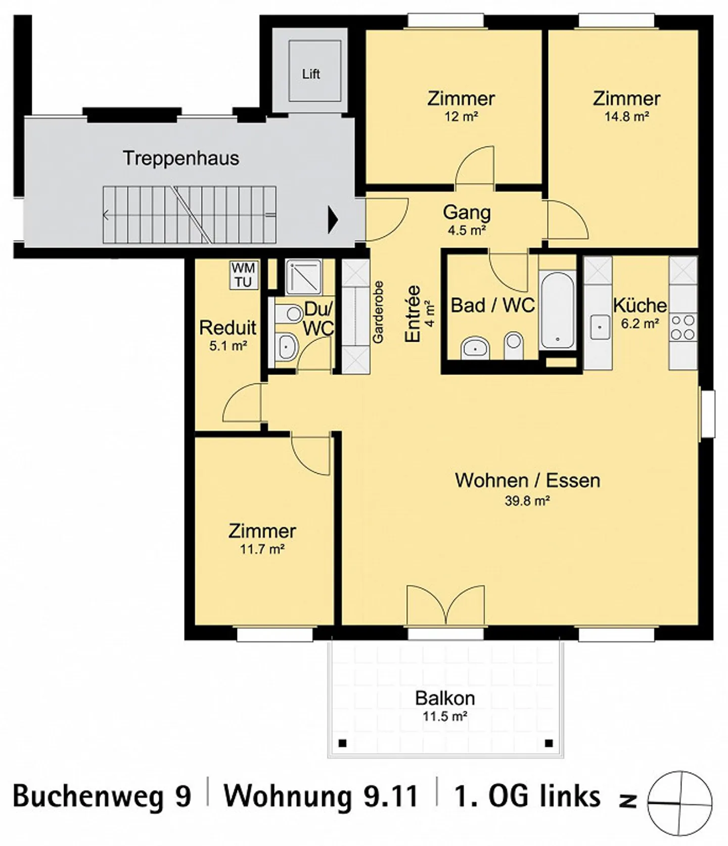 Bel et moderne appartement de 4,5 pièces à louer à Holderbank AG - Photo 11 sur 11