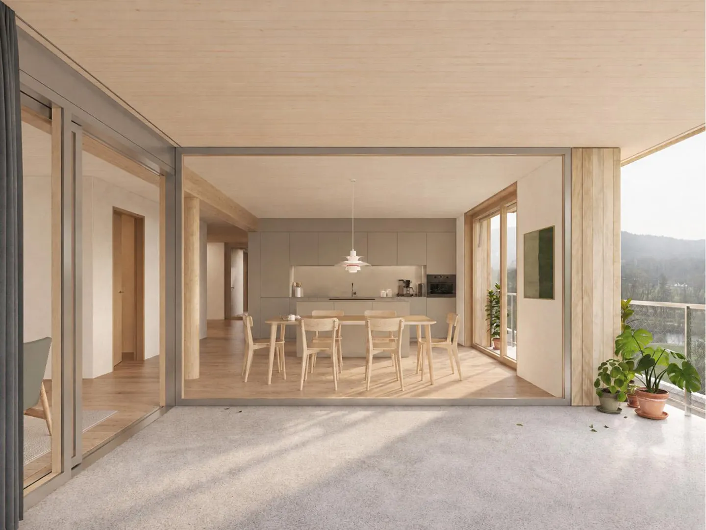 Appartement 3½ pièces avec loggia et part de jardin et magnifique vue lointaine - Photo 2 sur 5