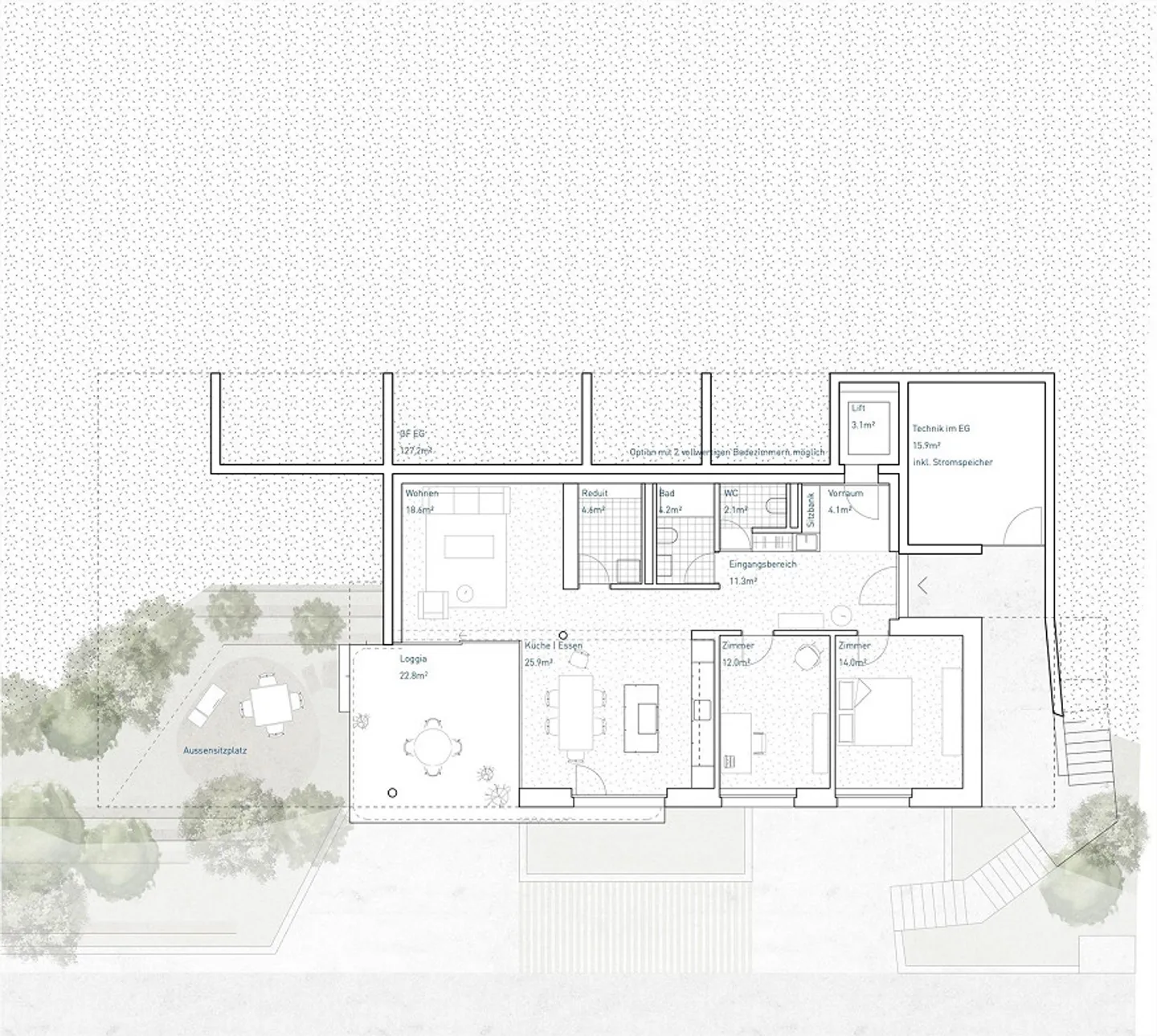 Appartement 3½ pièces avec loggia et part de jardin et magnifique vue lointaine - Photo 5 sur 5