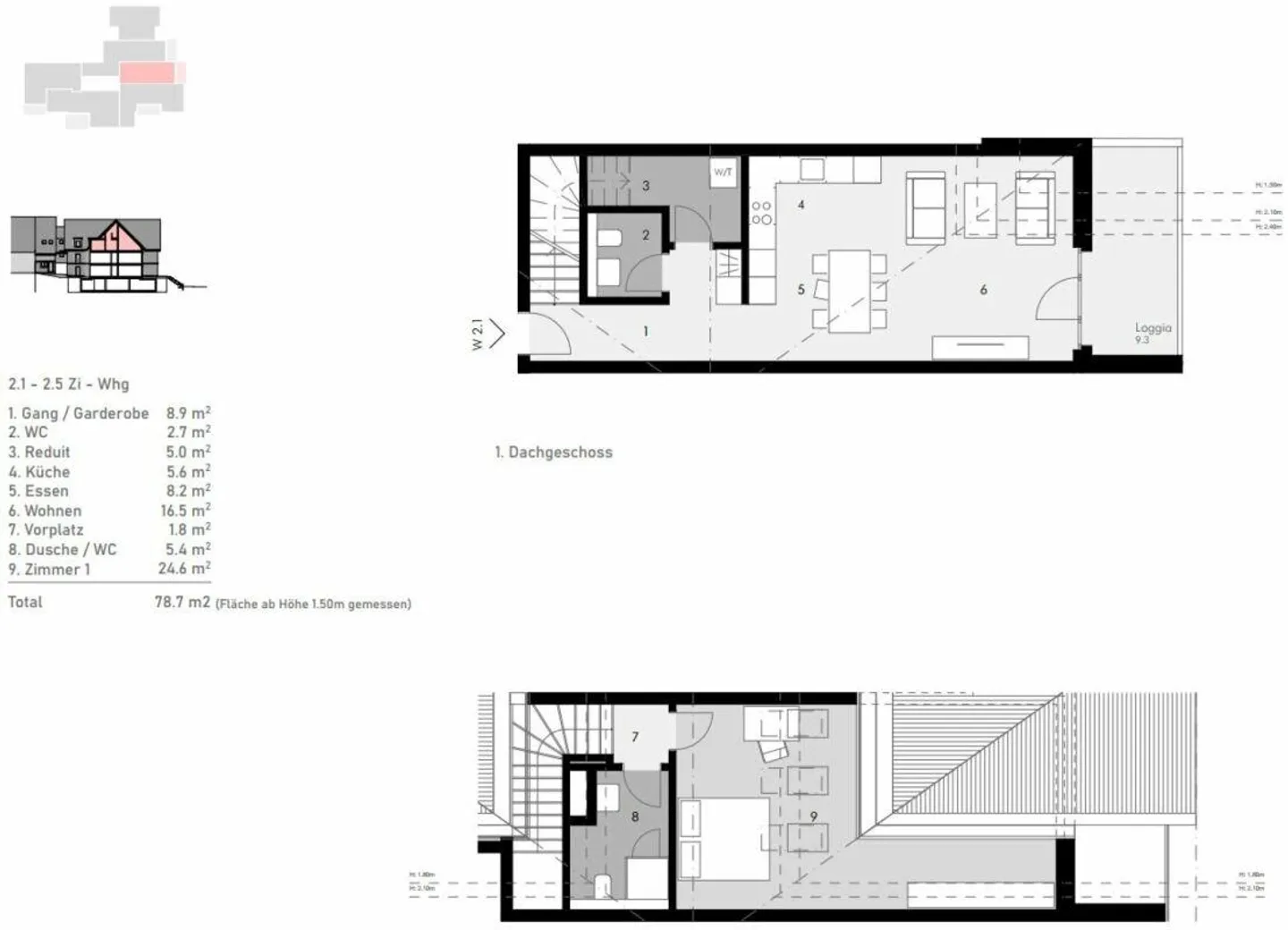 Appartamento duplex moderno e affascinante di 2,5 stanze - Foto 7 di 7