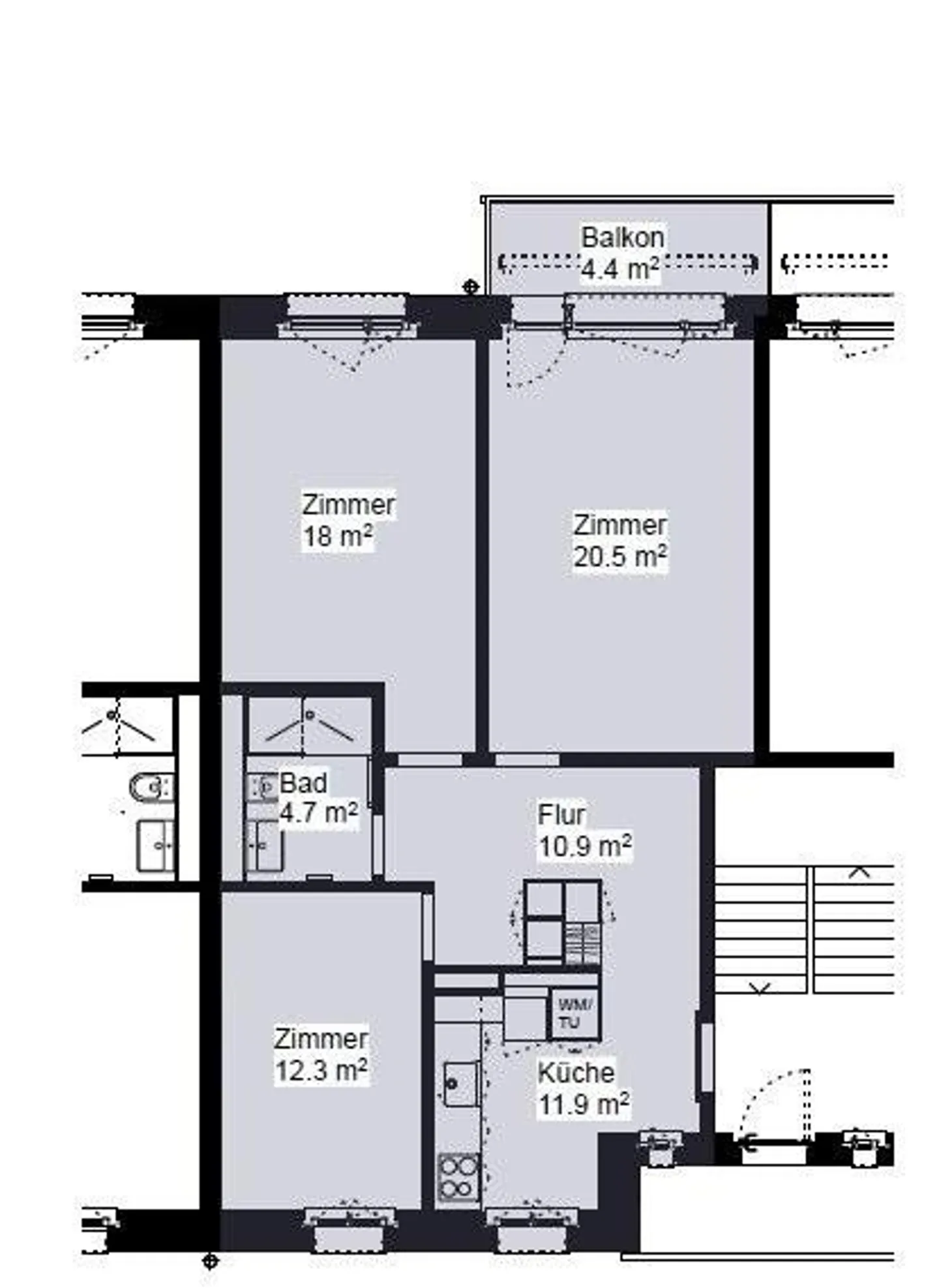 Première occupation après rénovation - appartements élégants à Winterthur - Photo 7 sur 7