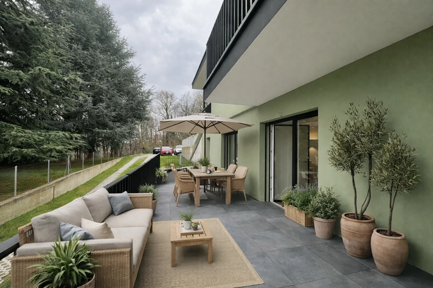 NOVAZZANO - NOUVEAU APPARTEMENT 3.5 PIÈCES AVEC GRANDE TERRASSE - Photo 8 sur 9