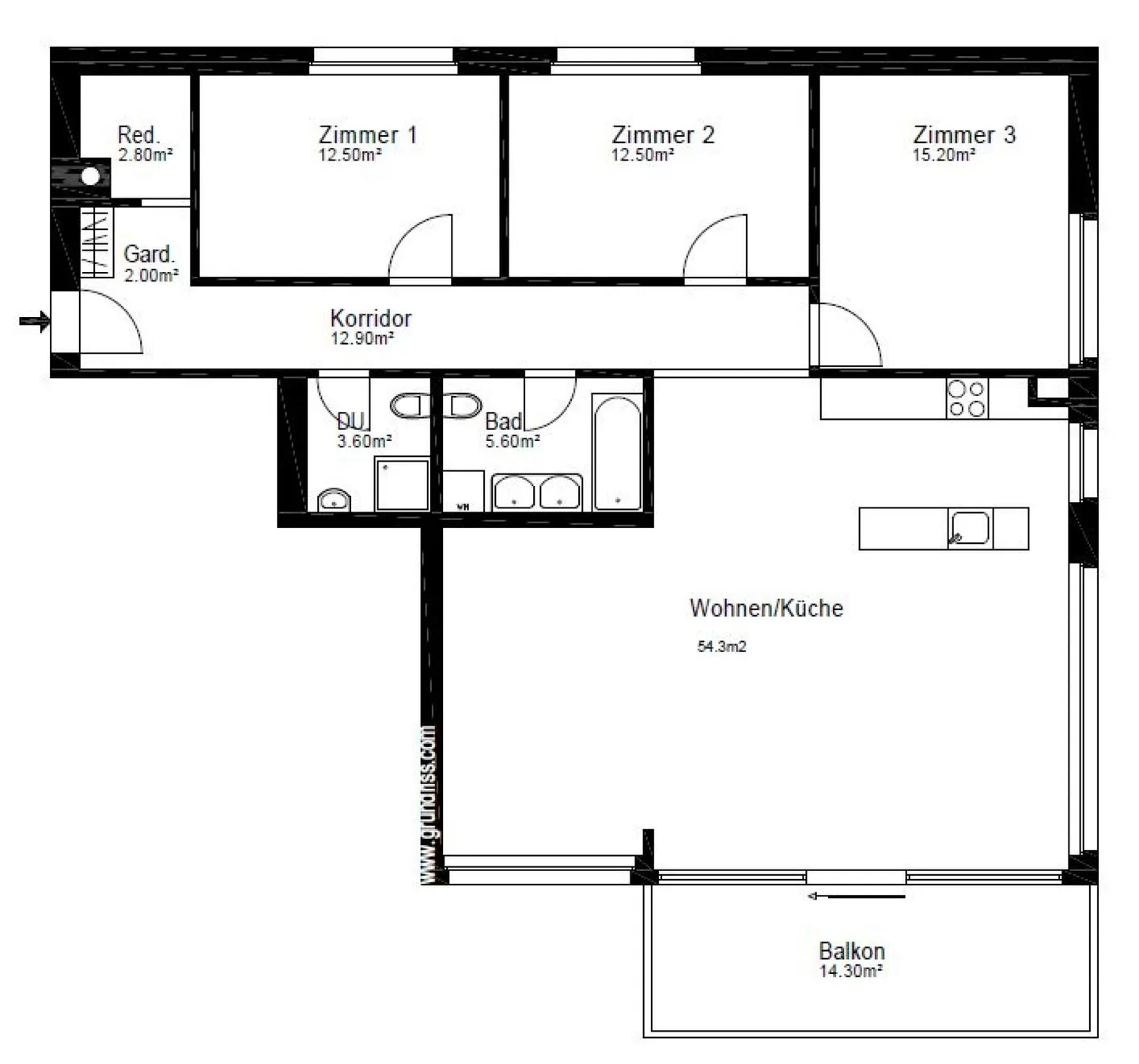 Appartement attrayant de 4½ pièces avec belle vue - Photo 10 sur 10