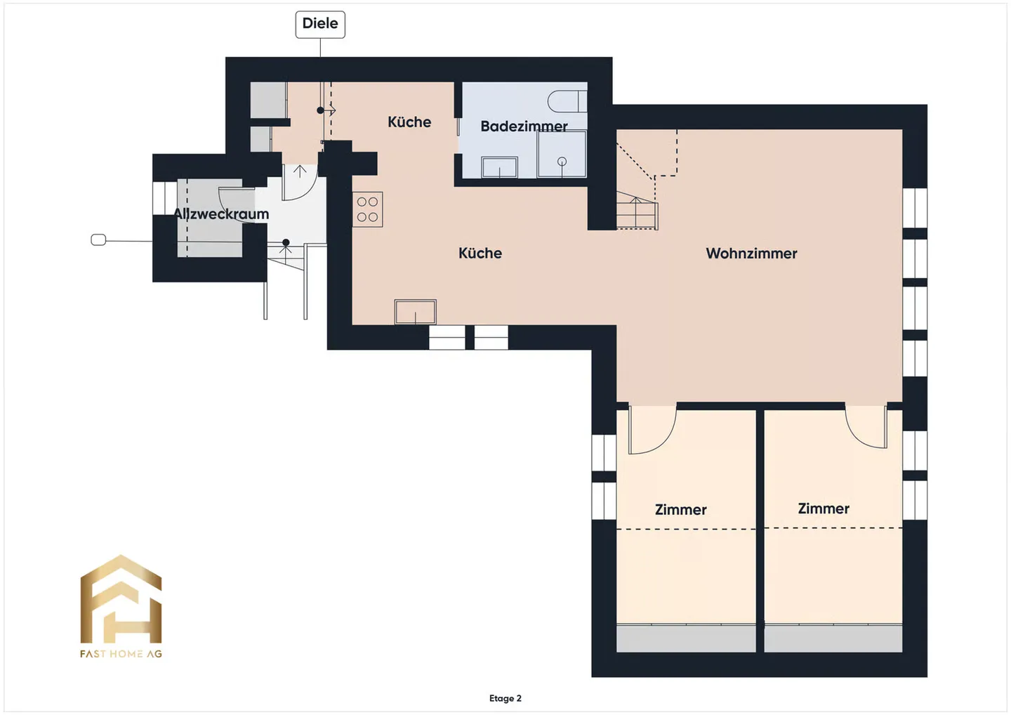 Old building 4.5 room apartment with studio in the heart of Naters - Photo 11 of 13