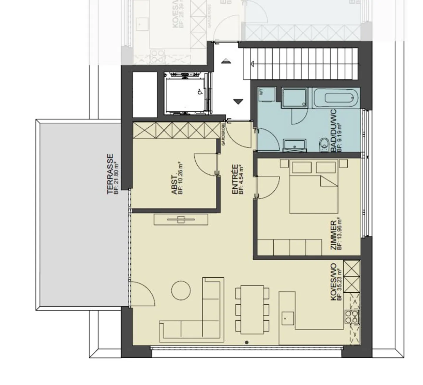 Penthouse de 3,5 pièces avec grande terrasse sur le toit et vue panoramique ! - Photo 6 sur 7