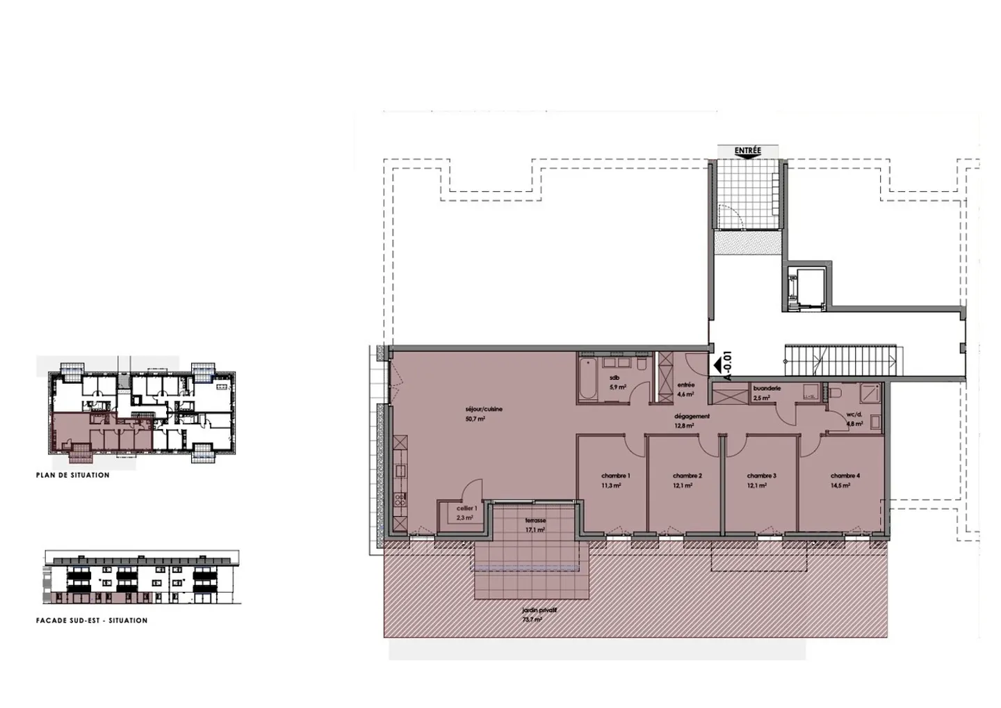 Neue 5,5-Zimmer-Wohnung mit Garten in einem ruhigen Dorf - Foto 3 von 3
