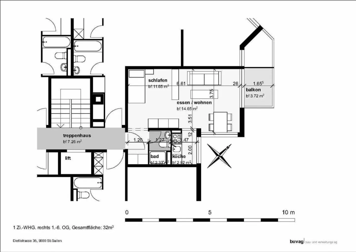 Appartement 1 pièce fraîchement rénové avec vue - Photo 8 sur 8