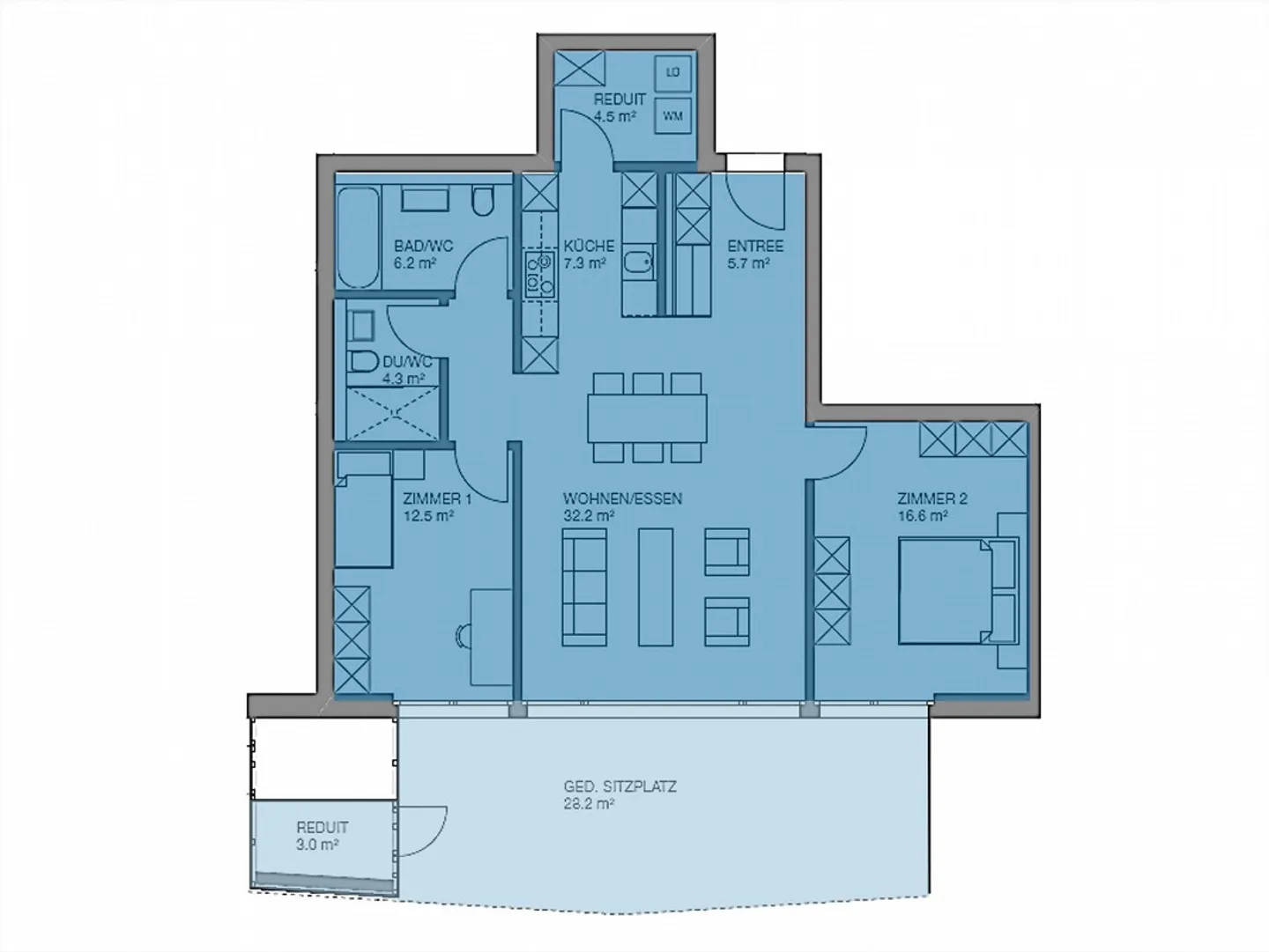3.5-room apartment with large outdoor area - Photo 6 of 6