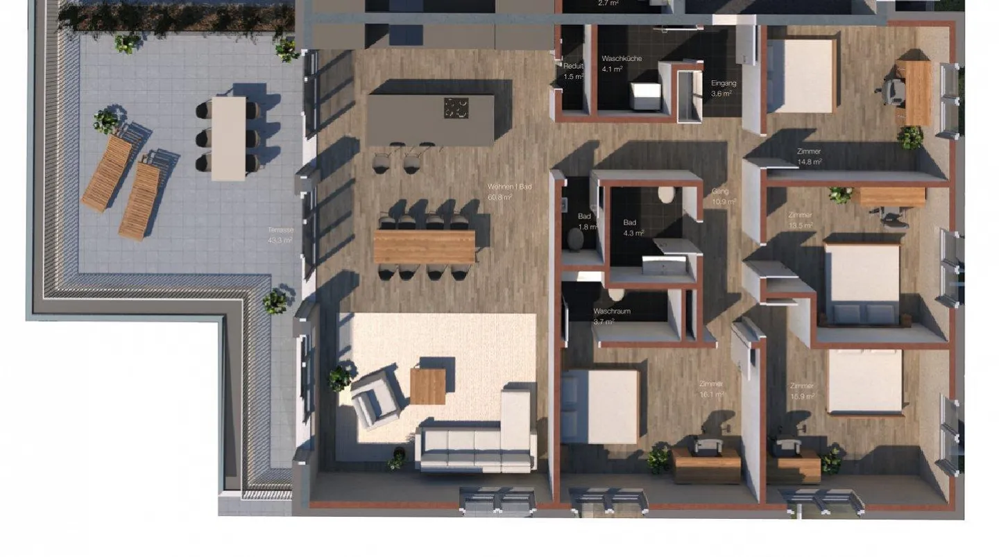 Modern 5.5-room terrace house, new construction (last of 6 residential units) - Photo 9 of 9