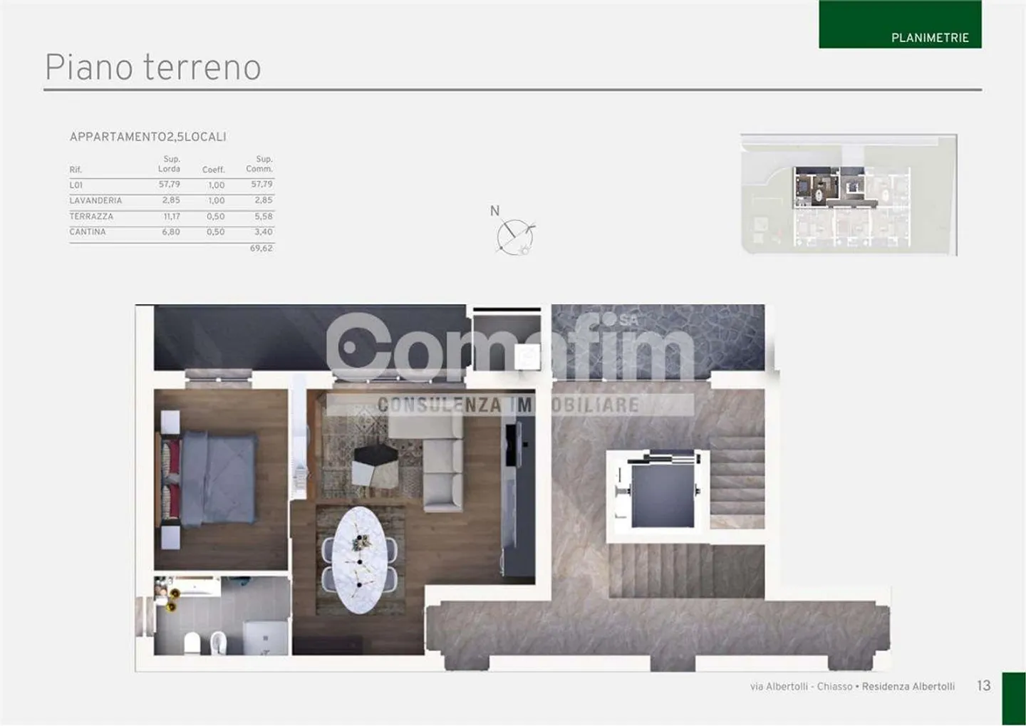 Chiasso: 2.5 rooms on the ground floor with terrace and garden - Photo 13 of 13