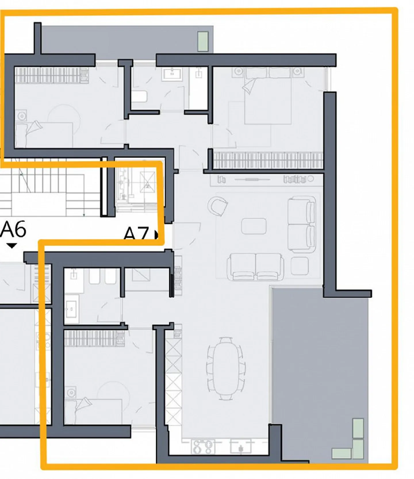 BELLINZONA - ZU VERKAUFEN NEUE 4.5 ZIMMER MIT GROSSER TERRASSE - Foto 7 von 8