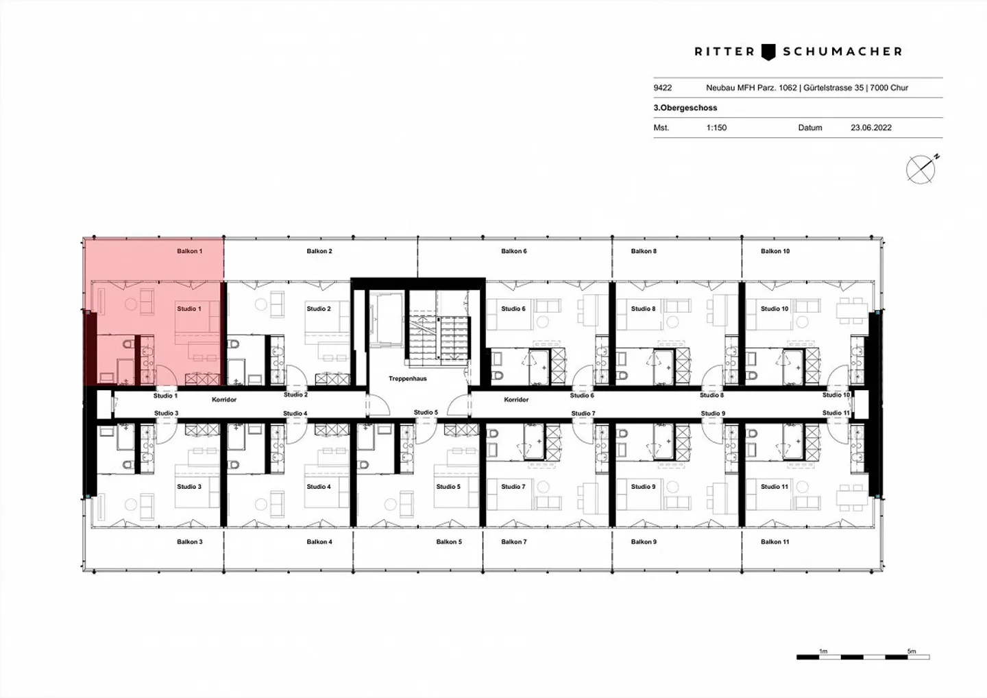 Chur - Appartamento 1.5 stanze - Foto 2 di 2