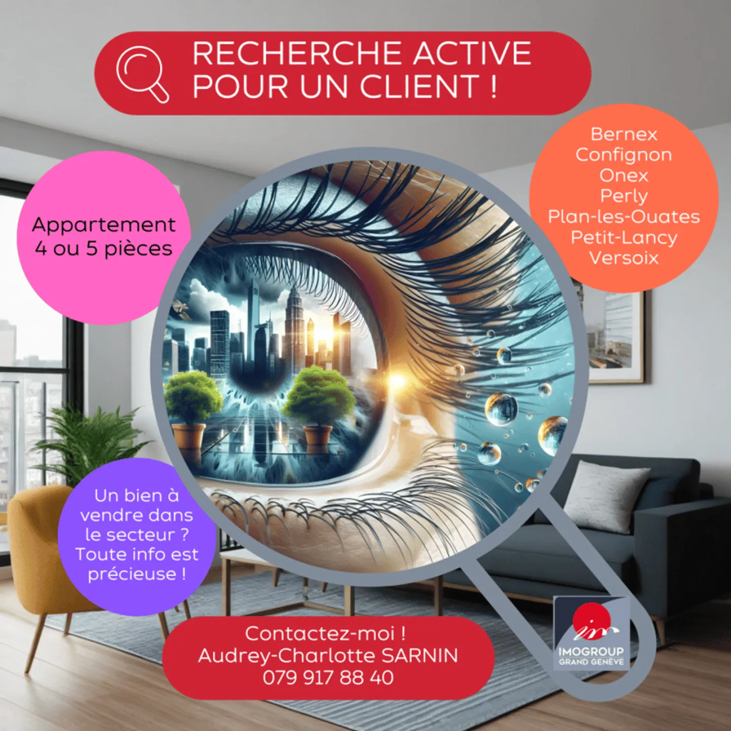 SEARCH CLIENT - 4-5 ROOM APARTMENT - Rhône-Arve or Versoix - Photo 1 of 1