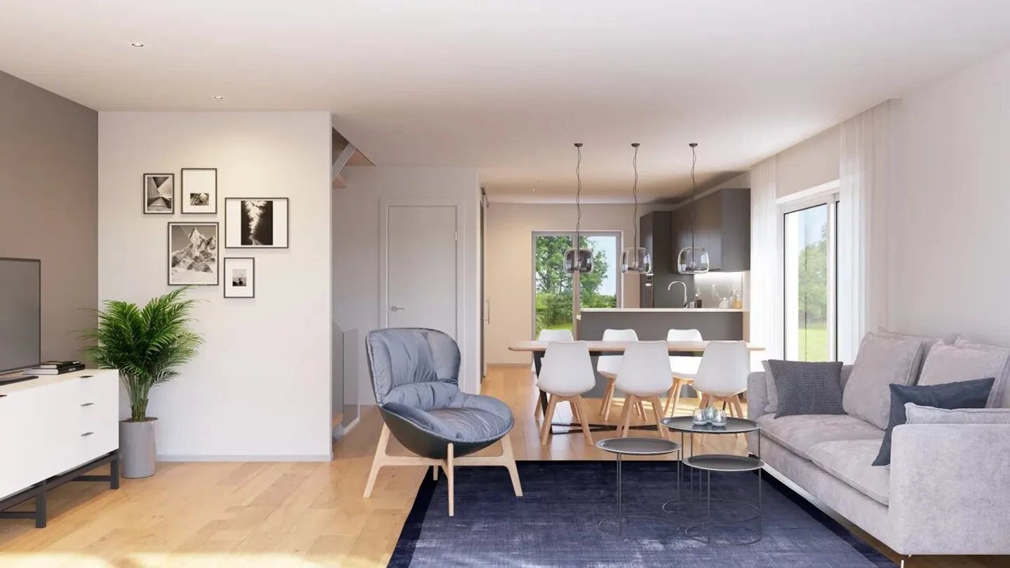 «Geräumige angrenzende Villa auf 3 Ebenen von 5,5 Zimmern, mit einer Bruttofläche von 176 m2.» - Foto 2 von 7