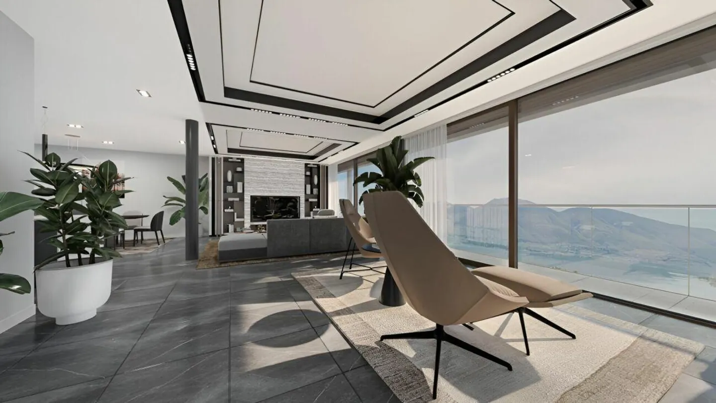 Moderno ed esclusivo attico di 4.5 locali con spettacolare vista lago, giardino e piscina privata - Foto 2 di 10