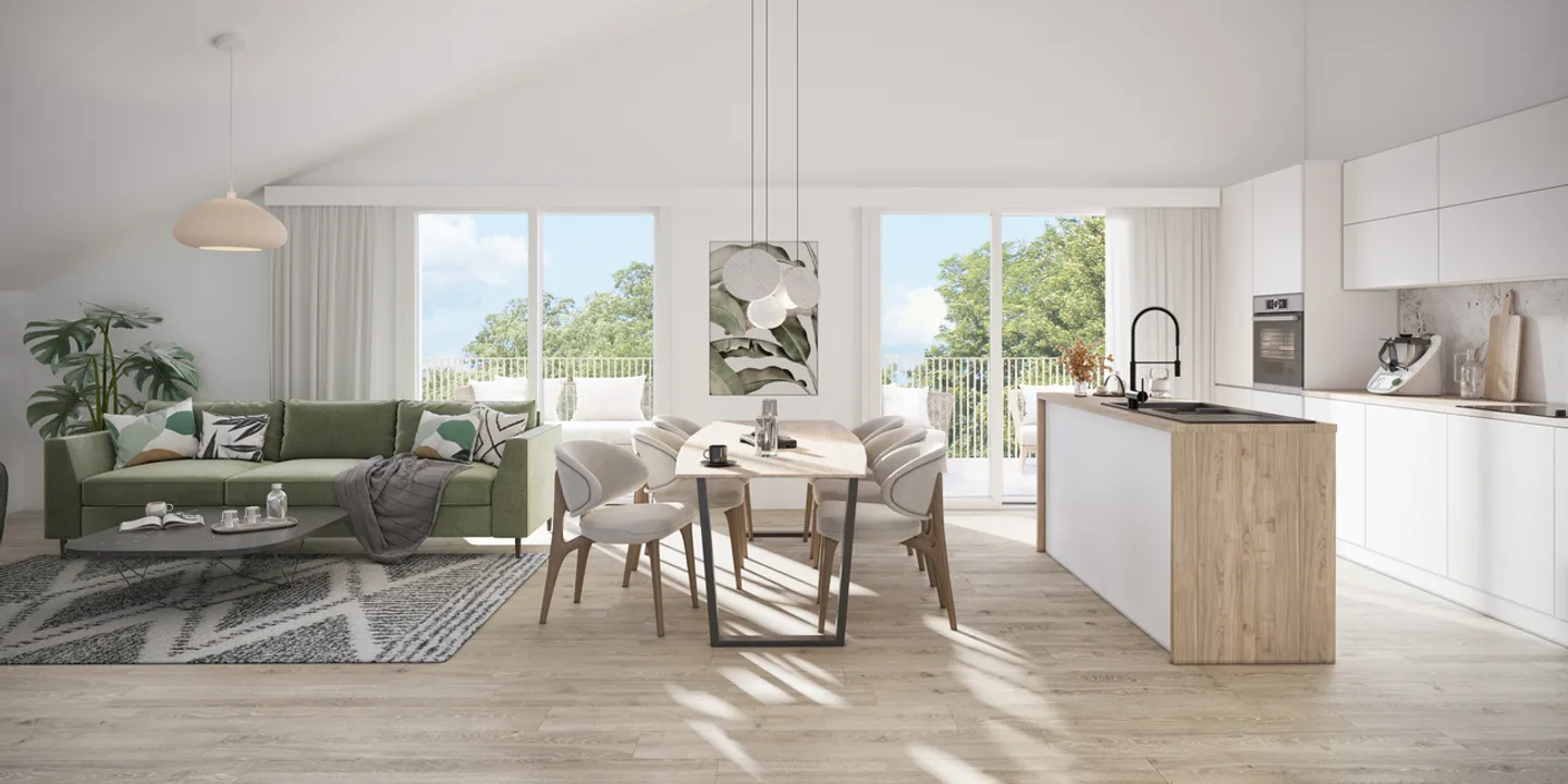 Der Wohnraum, der Ihnen ähnelt in dieser 4,5-Zimmer-Penthousewohnung - Foto 4 von 5