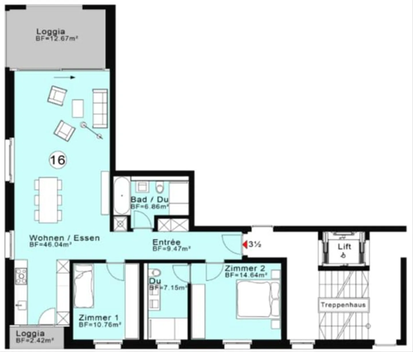 Beautiful 3.5-room apartment with a magnificent view location - Photo 7 of 7