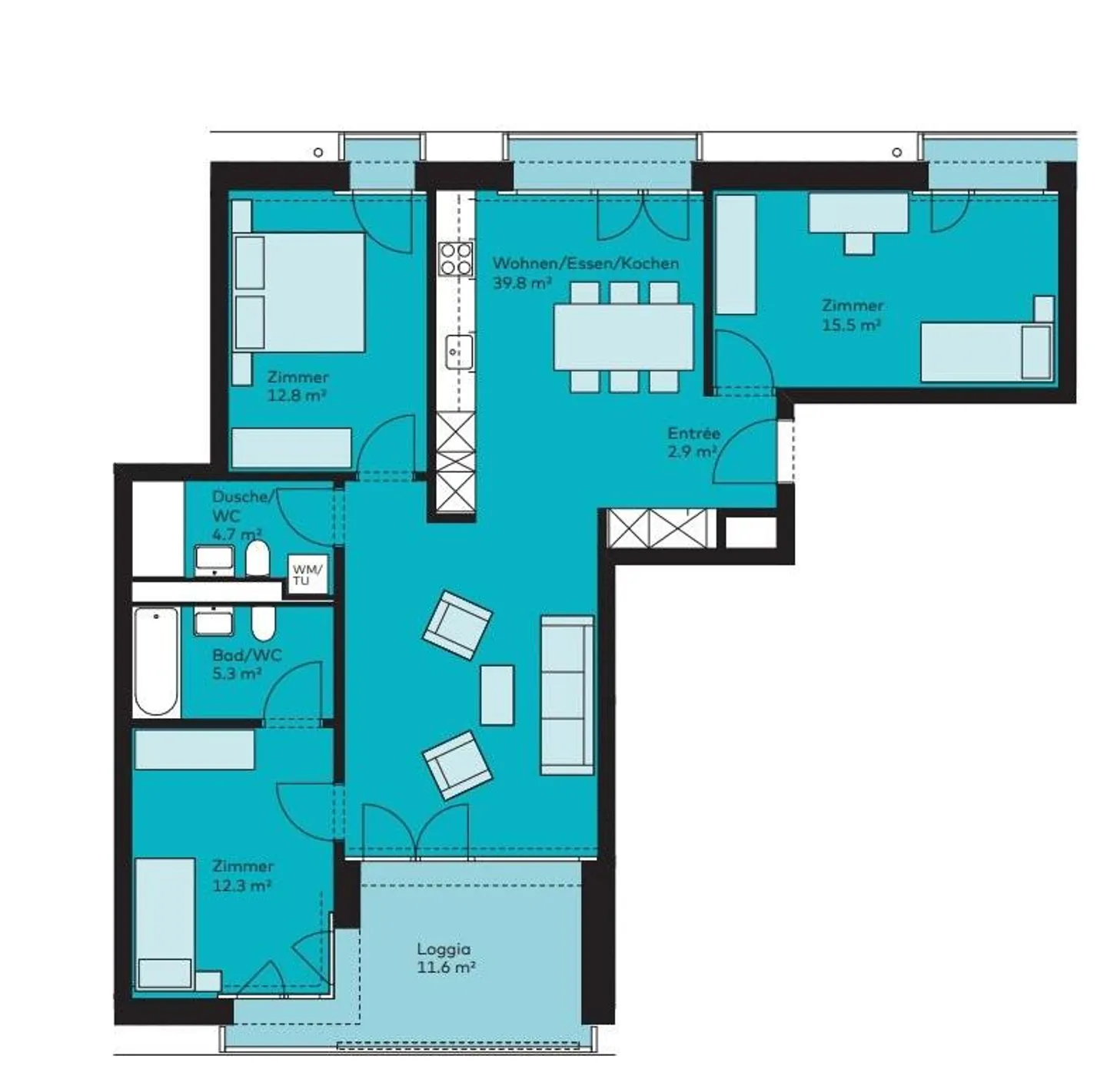 Traumhaft Wohnen mit Rooftop-Pool - Foto 11 von 12