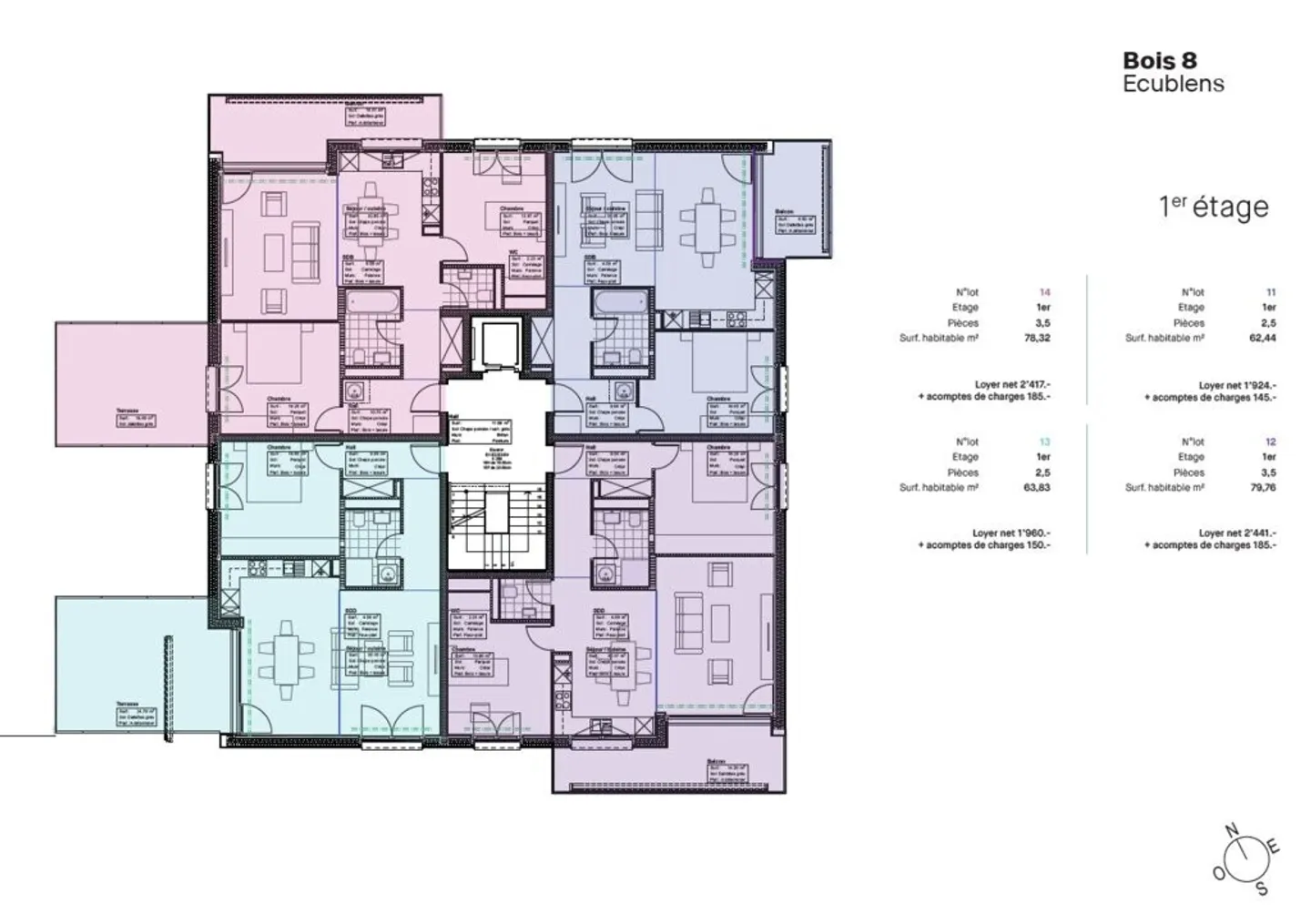 New 2.5-room apartments for rent in Ecublens - Photo 7 of 12
