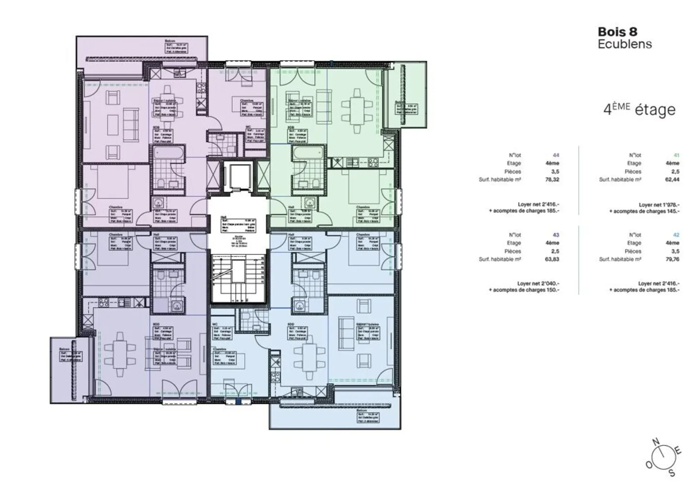 New 2.5-room apartments for rent in Ecublens - Photo 10 of 12