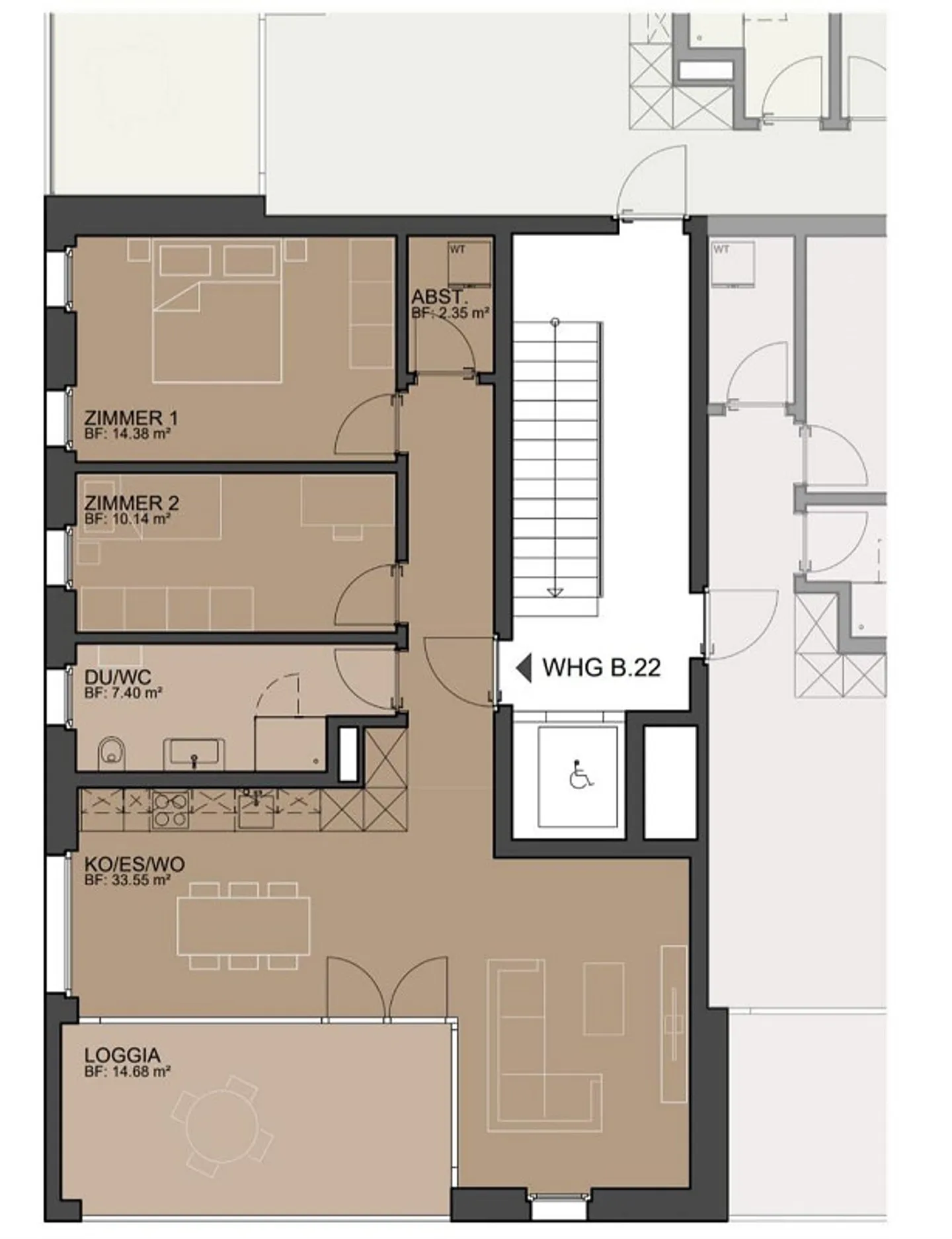 Appartement 3,5 pièces à louer - Photo 4 sur 4