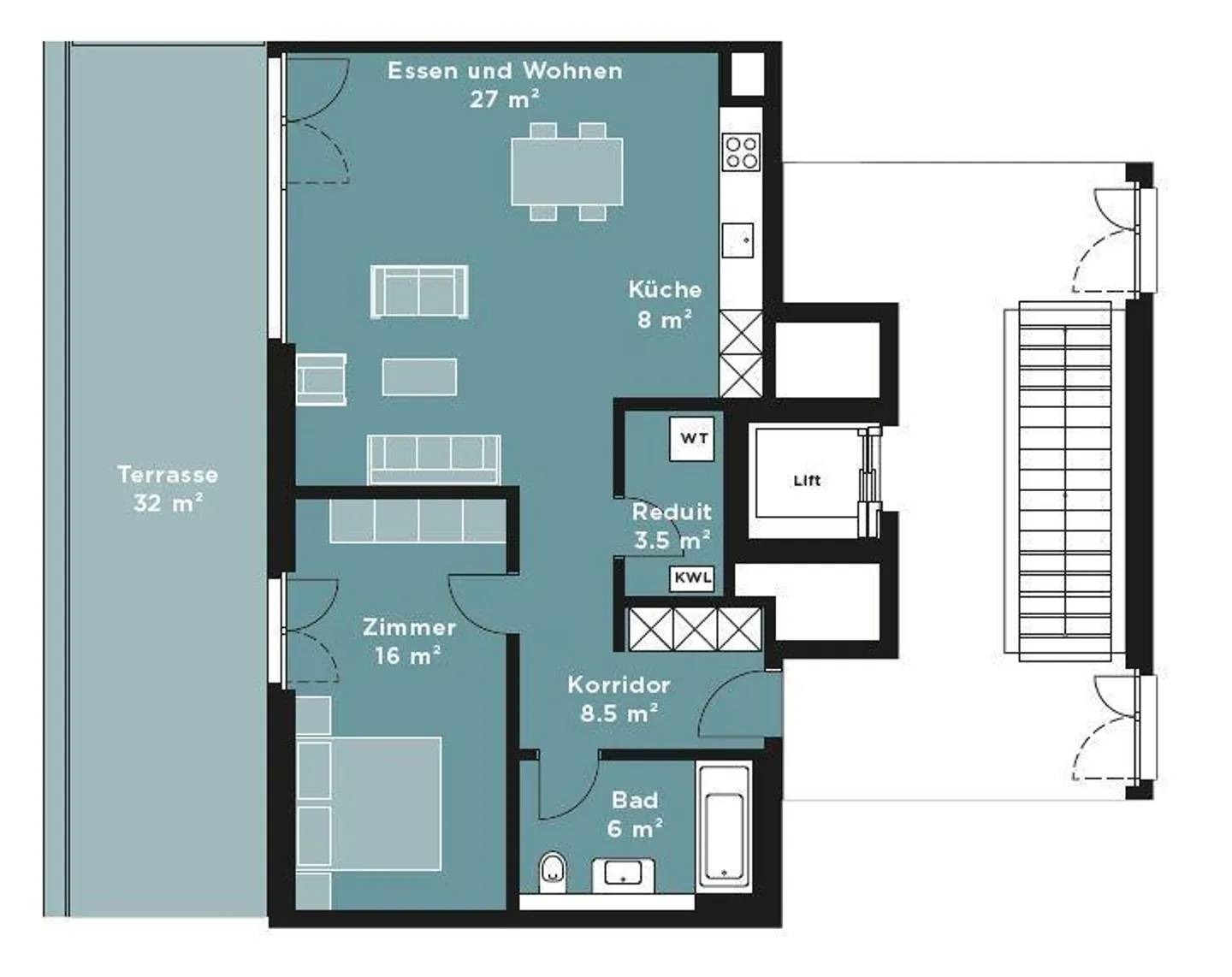 Luxuswohnung mit Terrasse - Foto 11 von 11