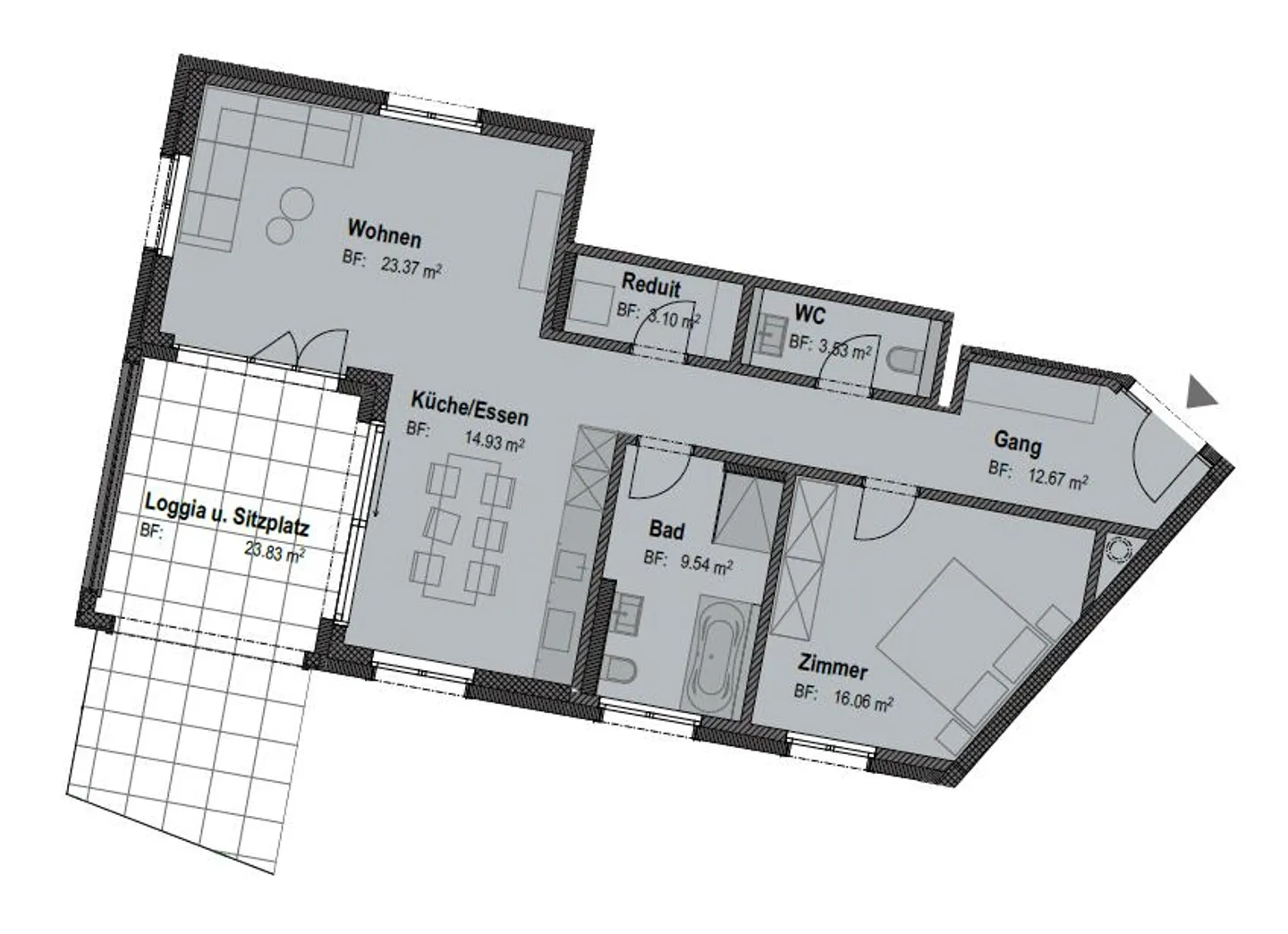 Neubau-Erstvermietung | Moderne 2.5 Zimmerwohnung mit Gartensitzplatz - Photo 7 of 7
