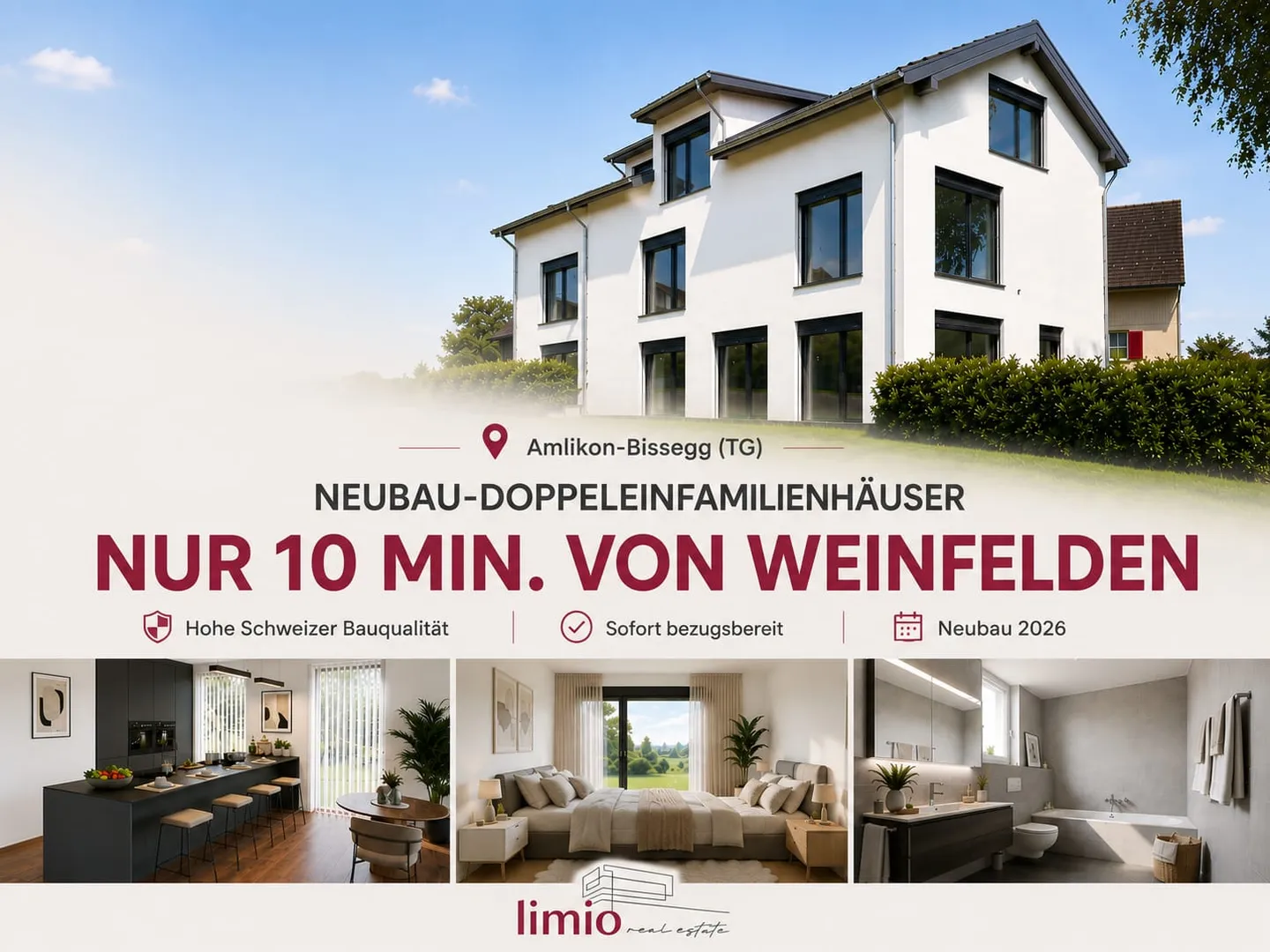 NUR 10MIN VON WEINFELDEN: NEUBAU 6.5 Zimmer DEFH in Amlikon-Bissegg kaufen - Photo 1 of 3