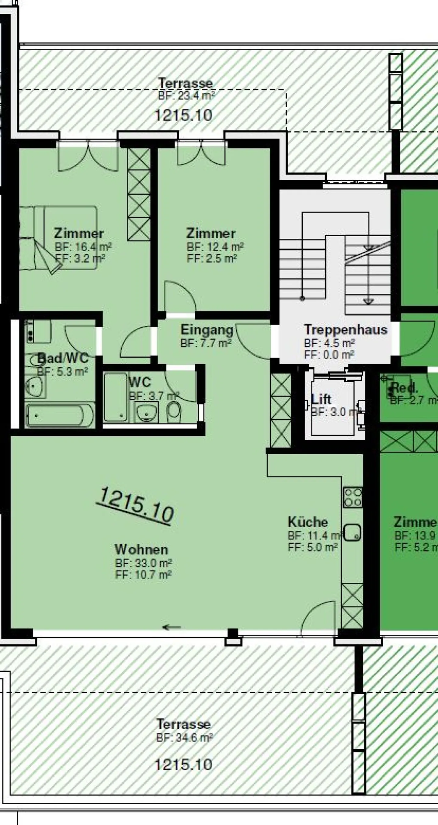 Exclusive 3.5-room penthouse apartment with large terrace (including underground parking space) - Photo 9 of 9